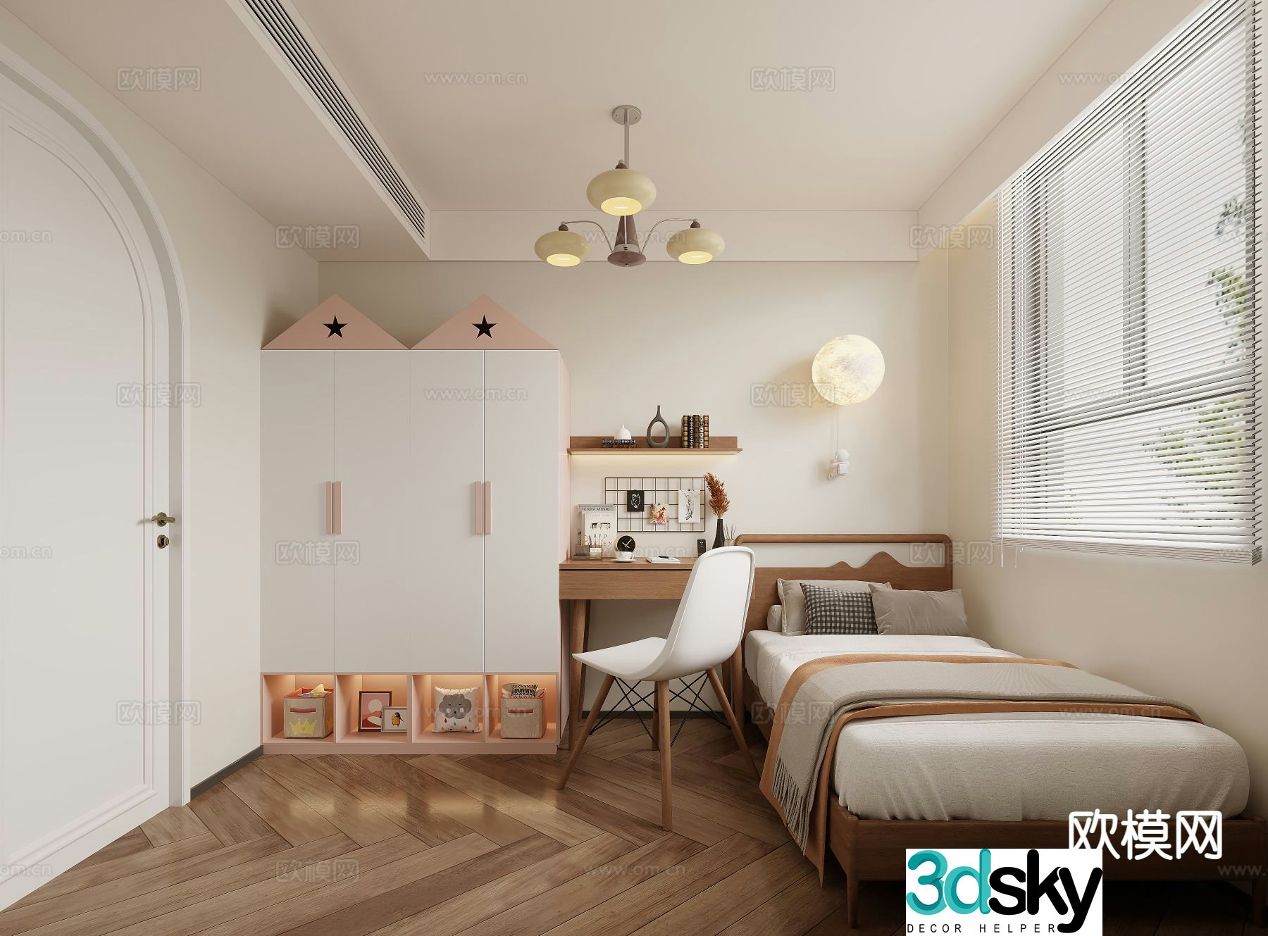 Medieval style children’s room 3D model of children’s room