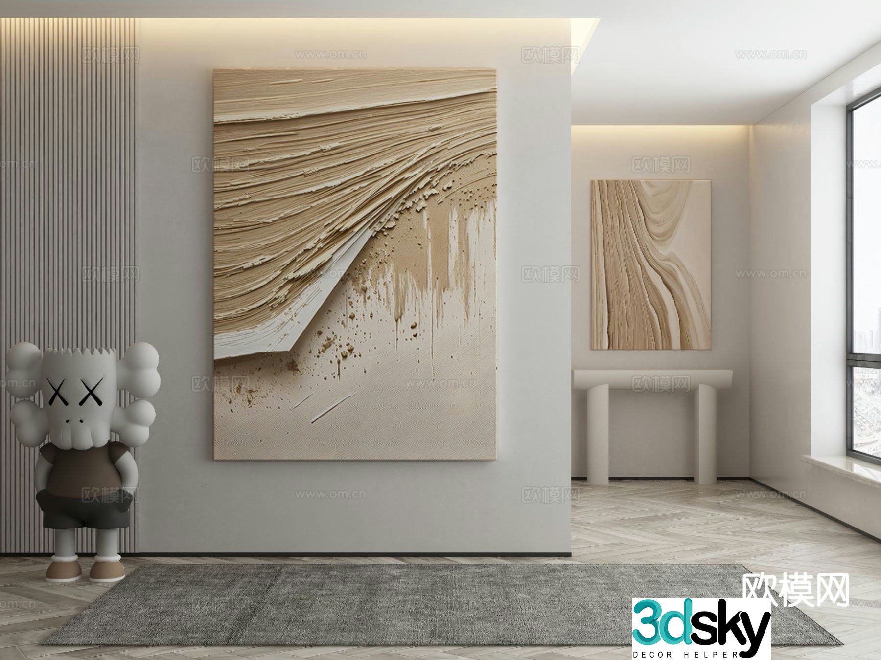 Modern decorative painting texture painting abstract painting 3d model