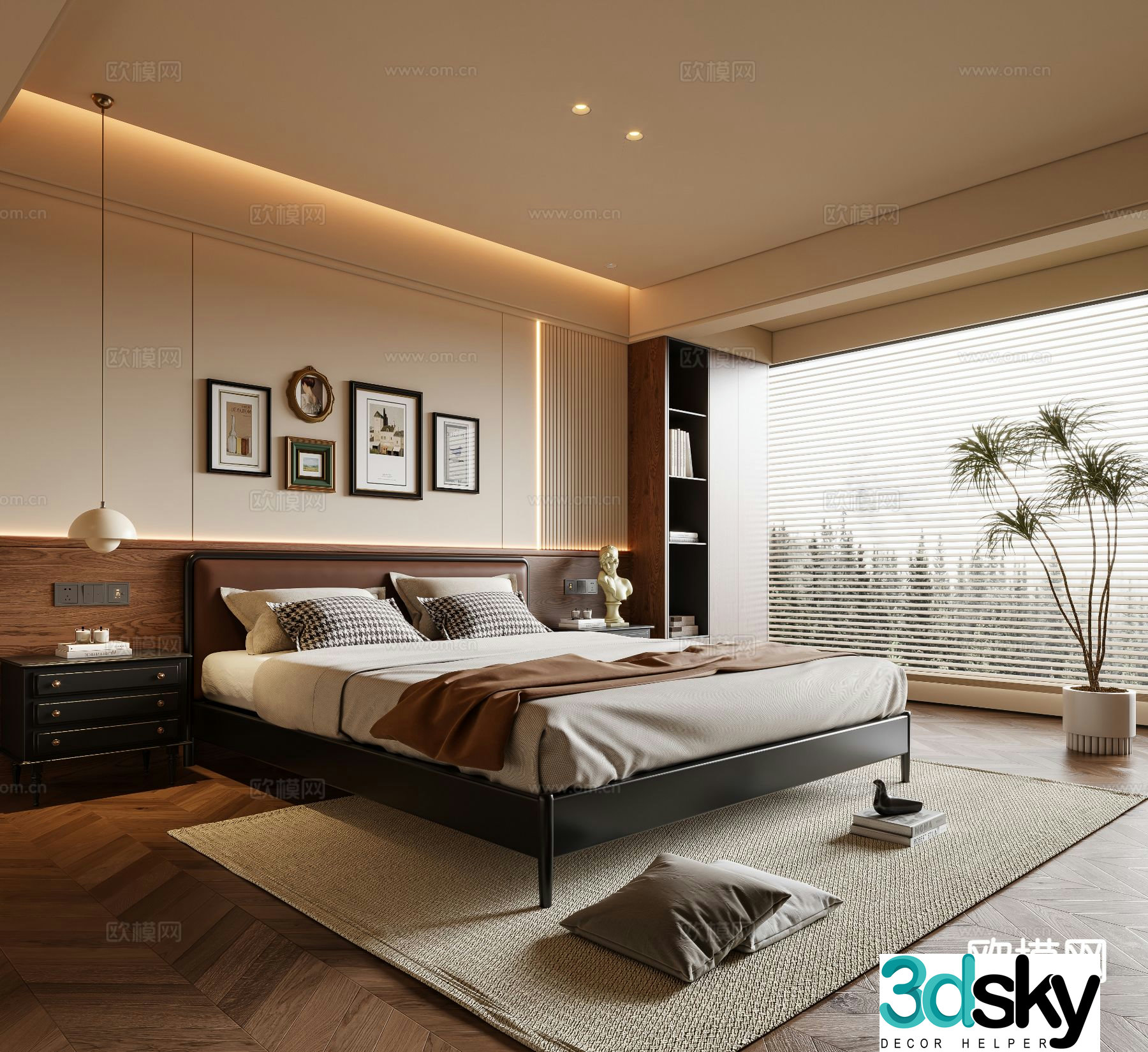 Medieval style bedroom master bedroom 3d model