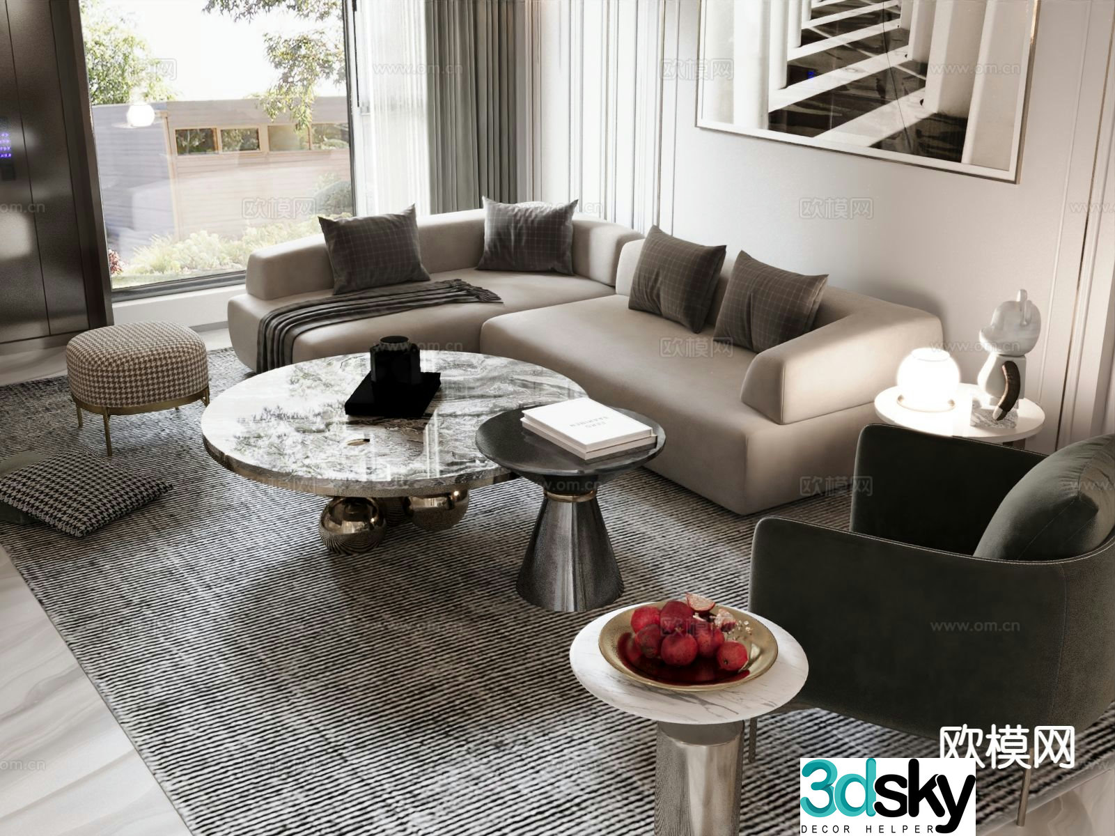 Modern sectional sofa 3d model