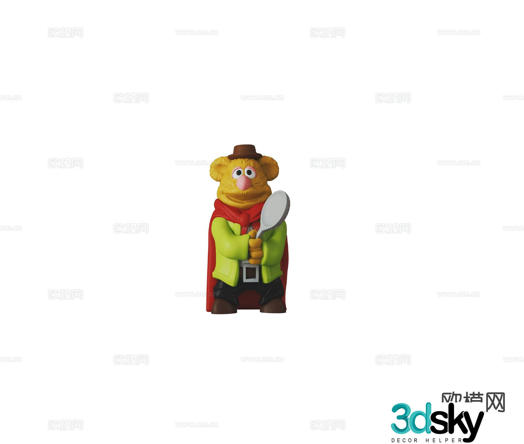 American Fuzz Bear Toy Doll Bear Toy 3D Model
