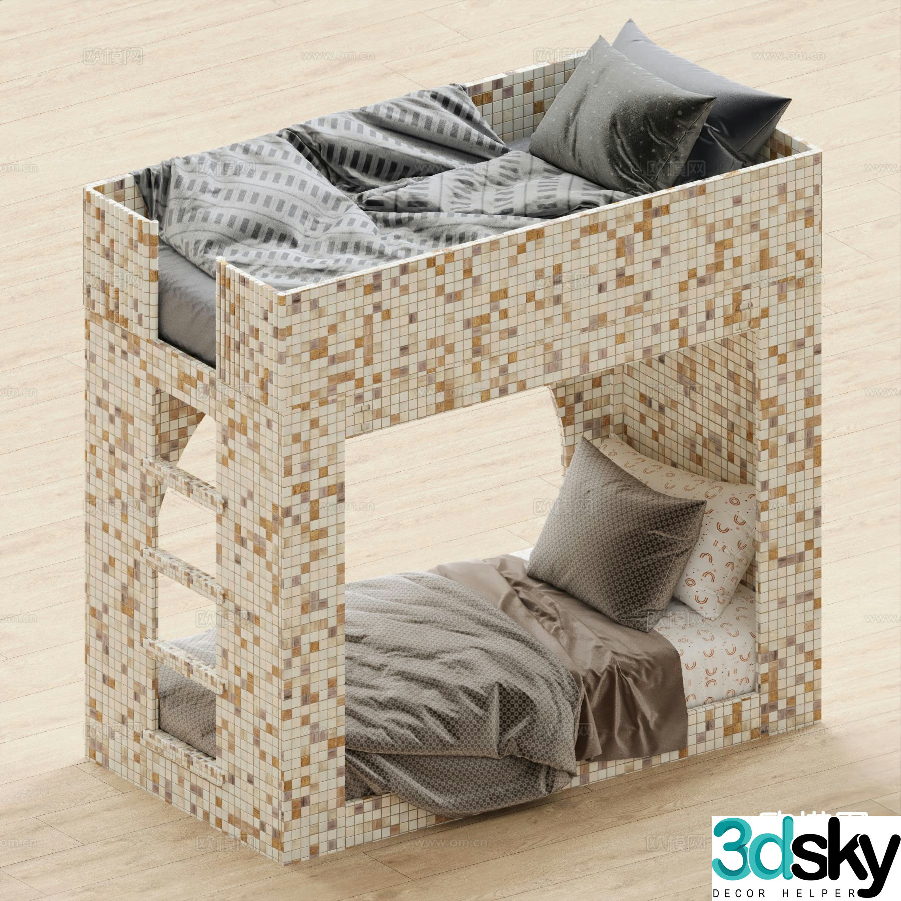 Modern bunk bed bunk bed 3d model