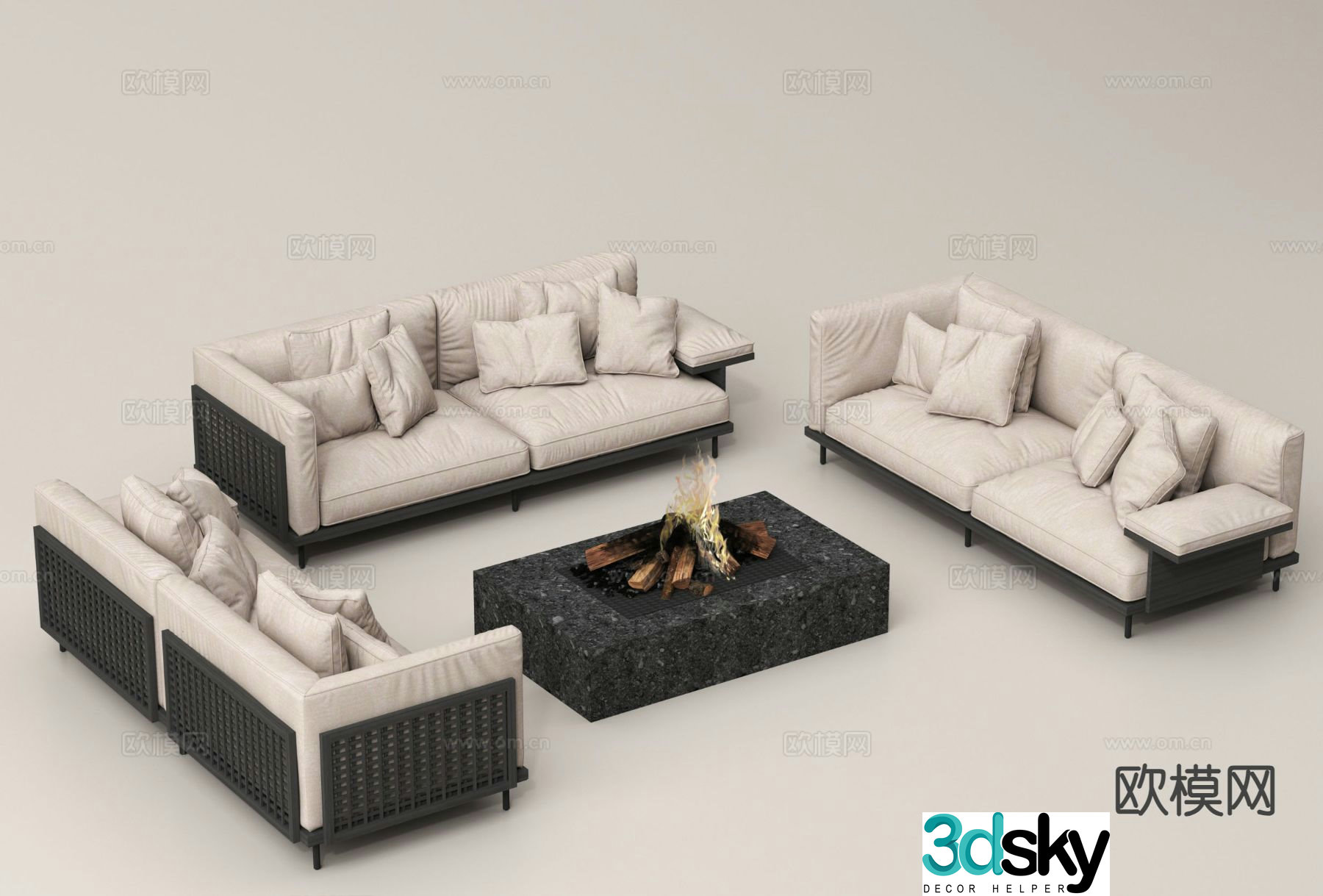 Modern sectional sofa 3d model