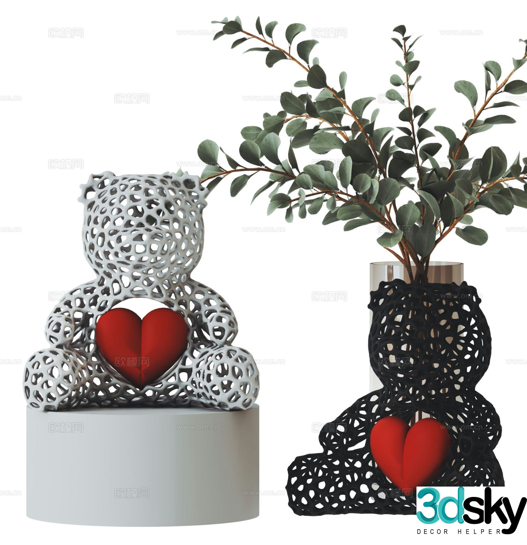Care Bear Valentine’s Day Ornament 3D Model