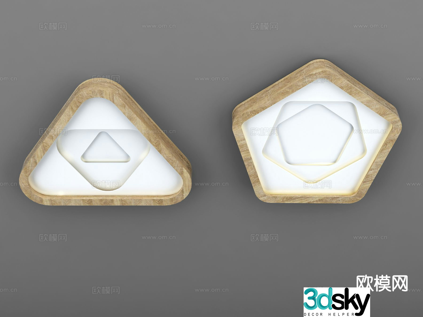 New Chinese style wooden ceiling lamp 3d model