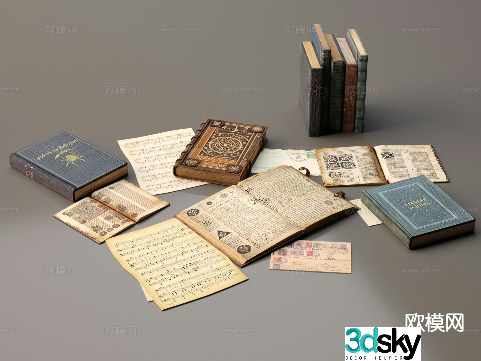 Classical books magic book book 3d model