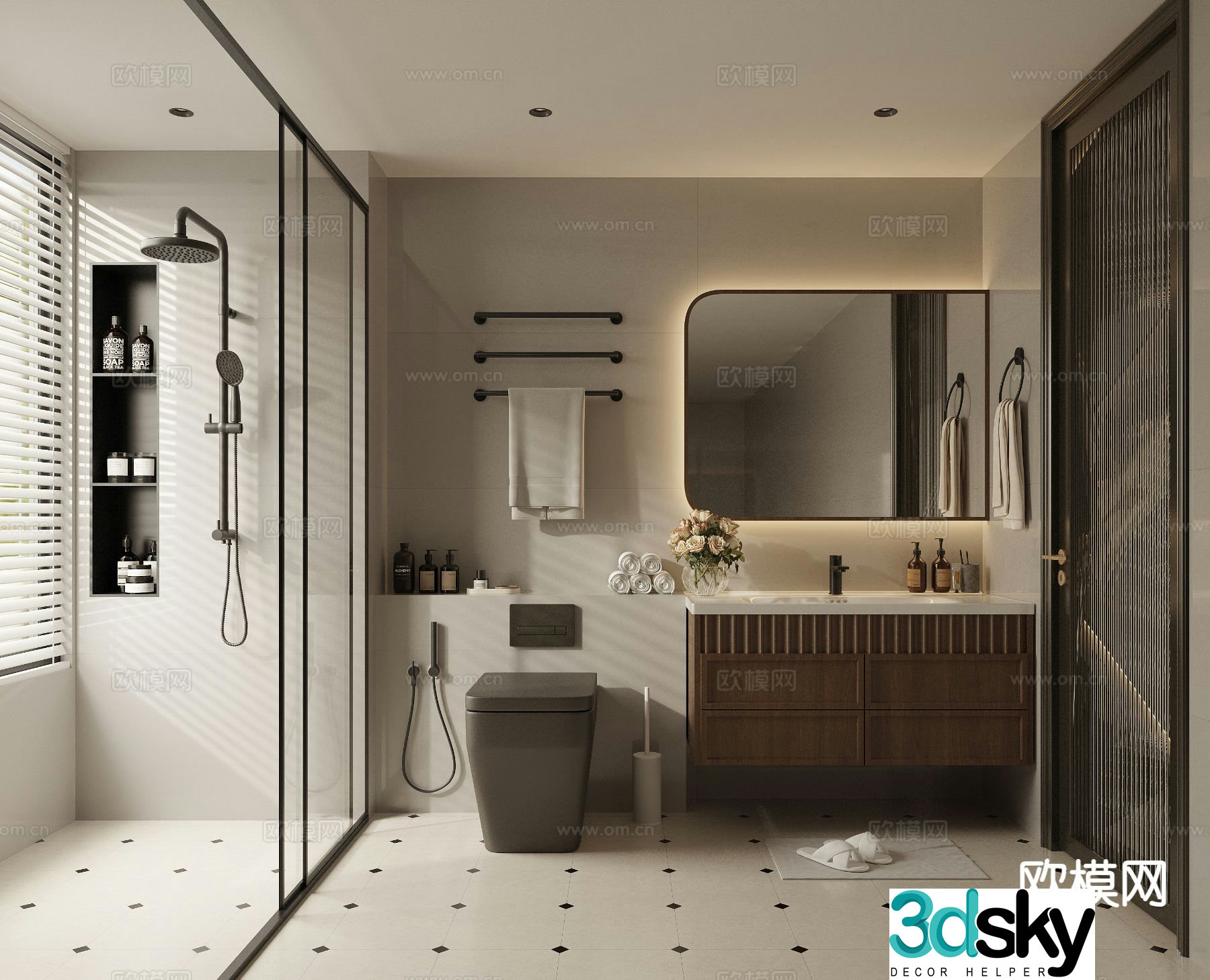 French bathroom bathroom 3d model