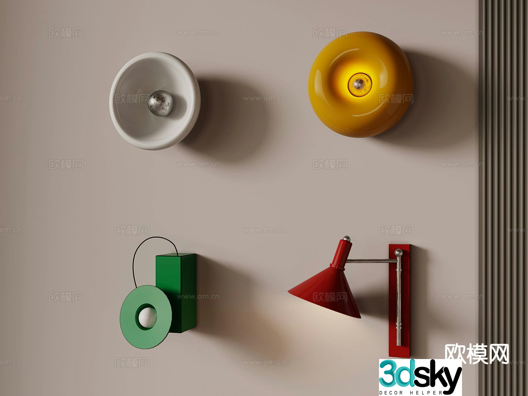 Creative wall lamp artistic wall lamp 3d model