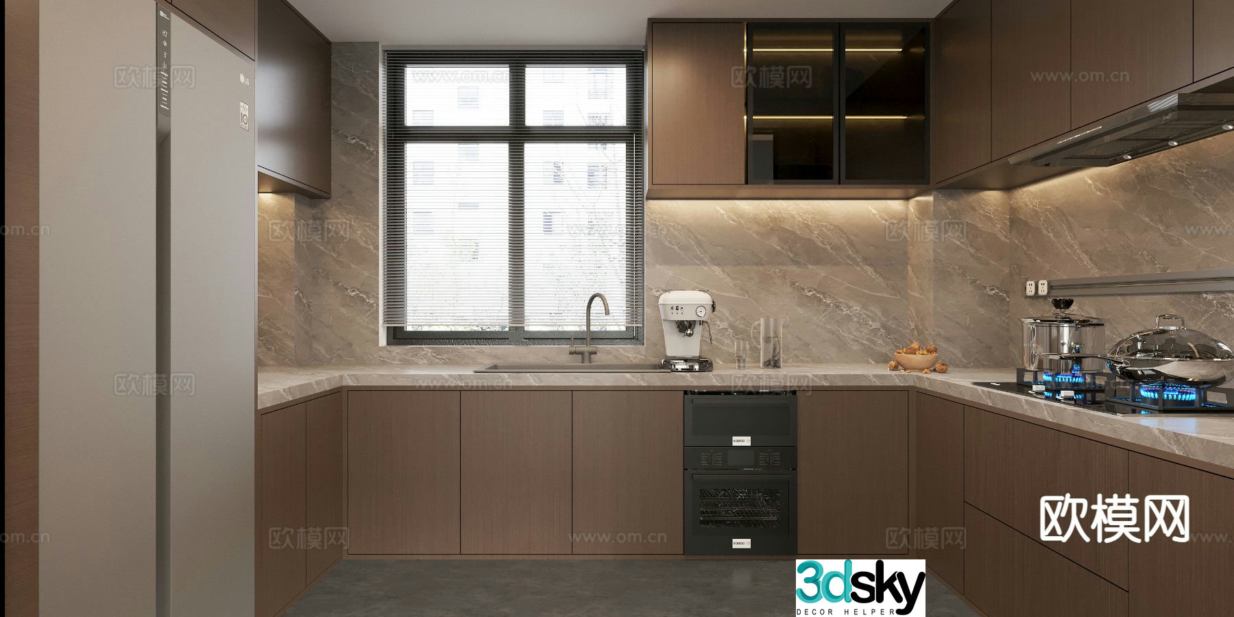 modern kitchen cabinet 3d model