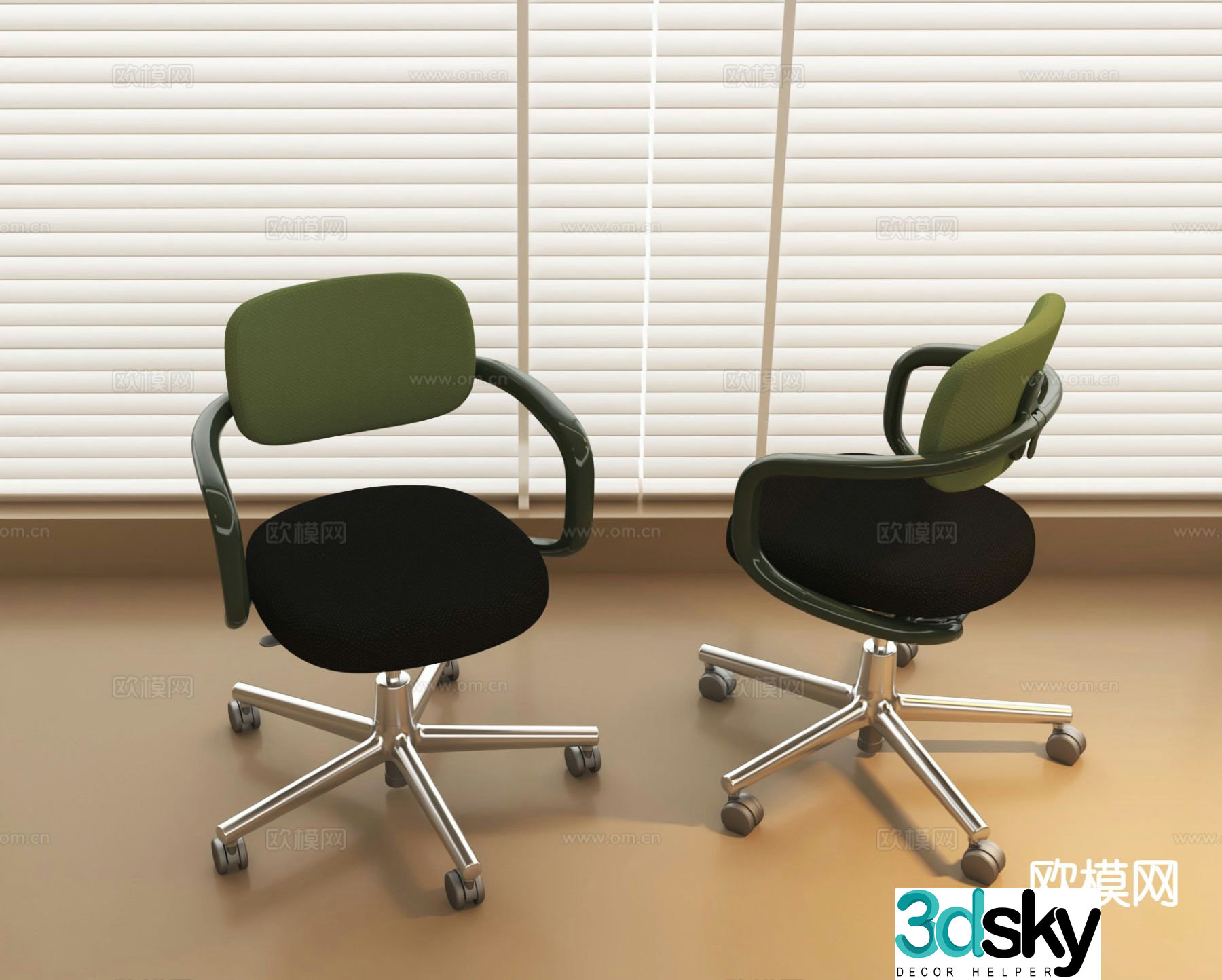Office chair staff chair single chair swivel chair 3d model
