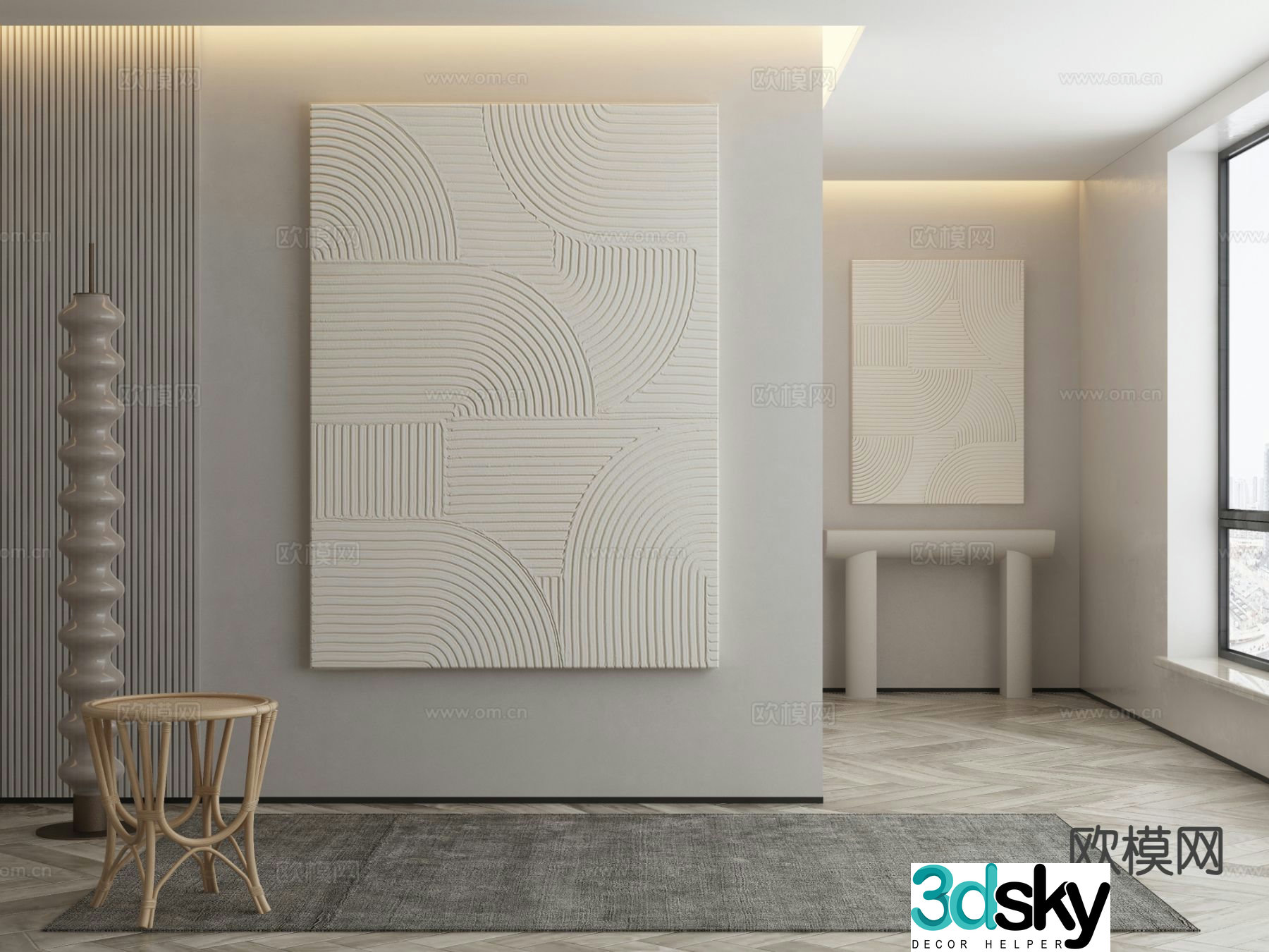 Modern decorative painting texture painting abstract painting 3d model