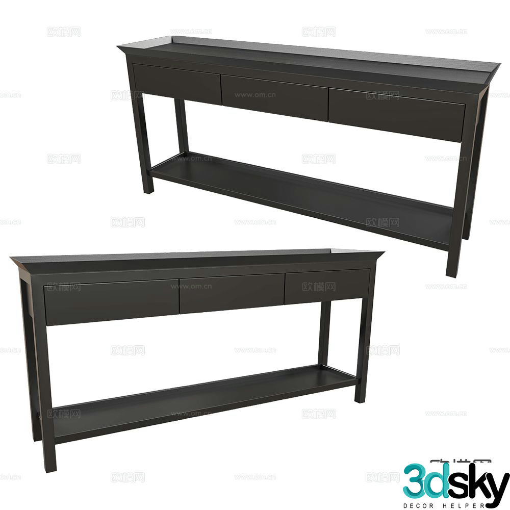 Dantone modern end view desk 3d model