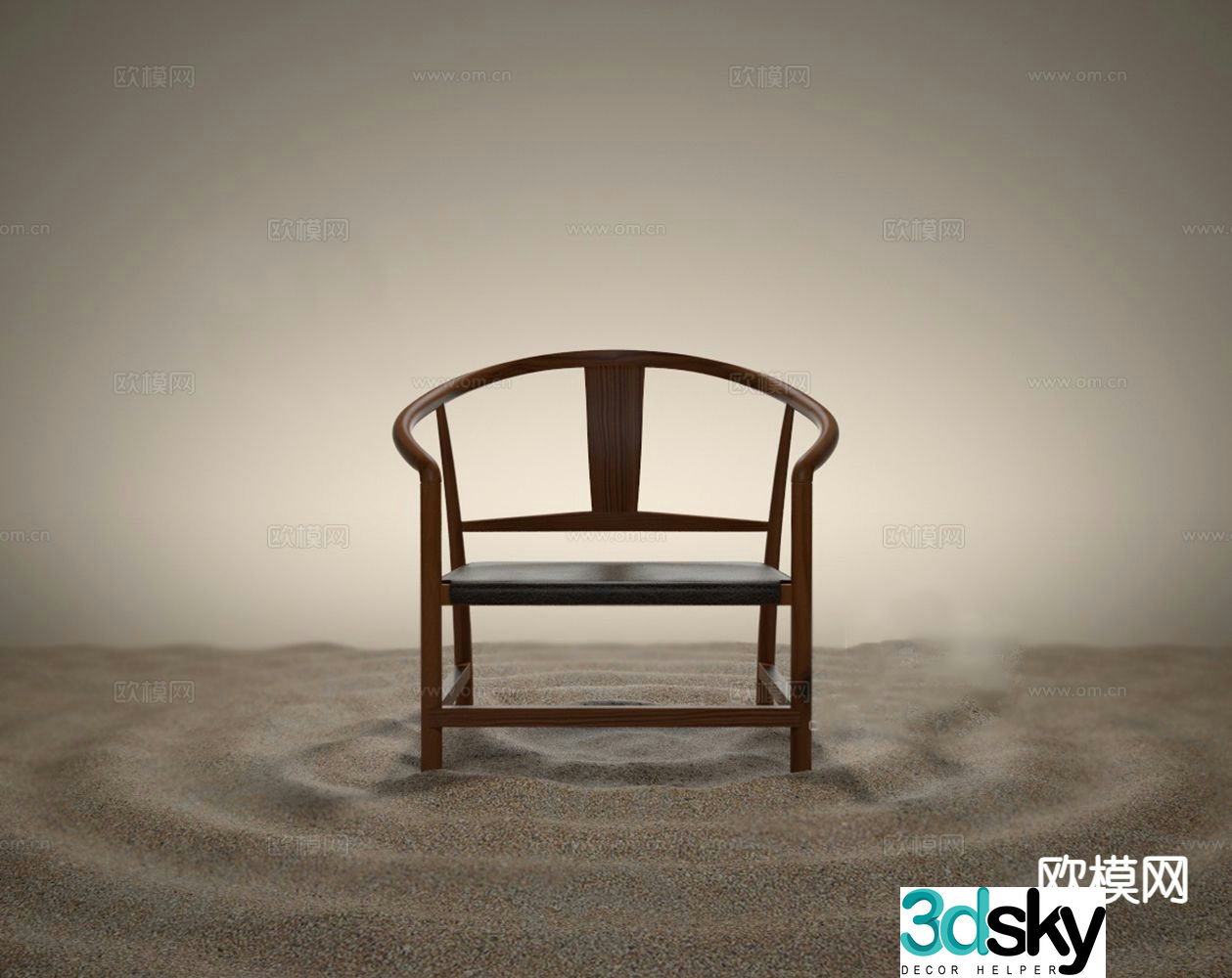 New Chinese style armchair leisure chair chair armchair tea chair 3d model