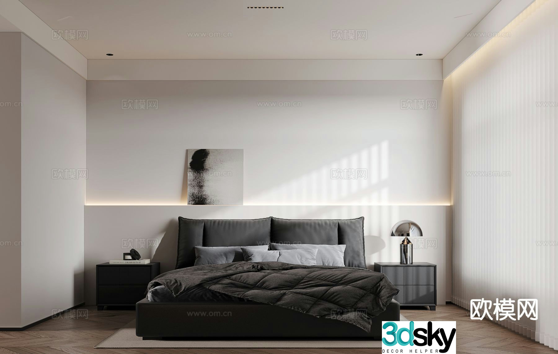 Modern bedroom master bedroom 3d model