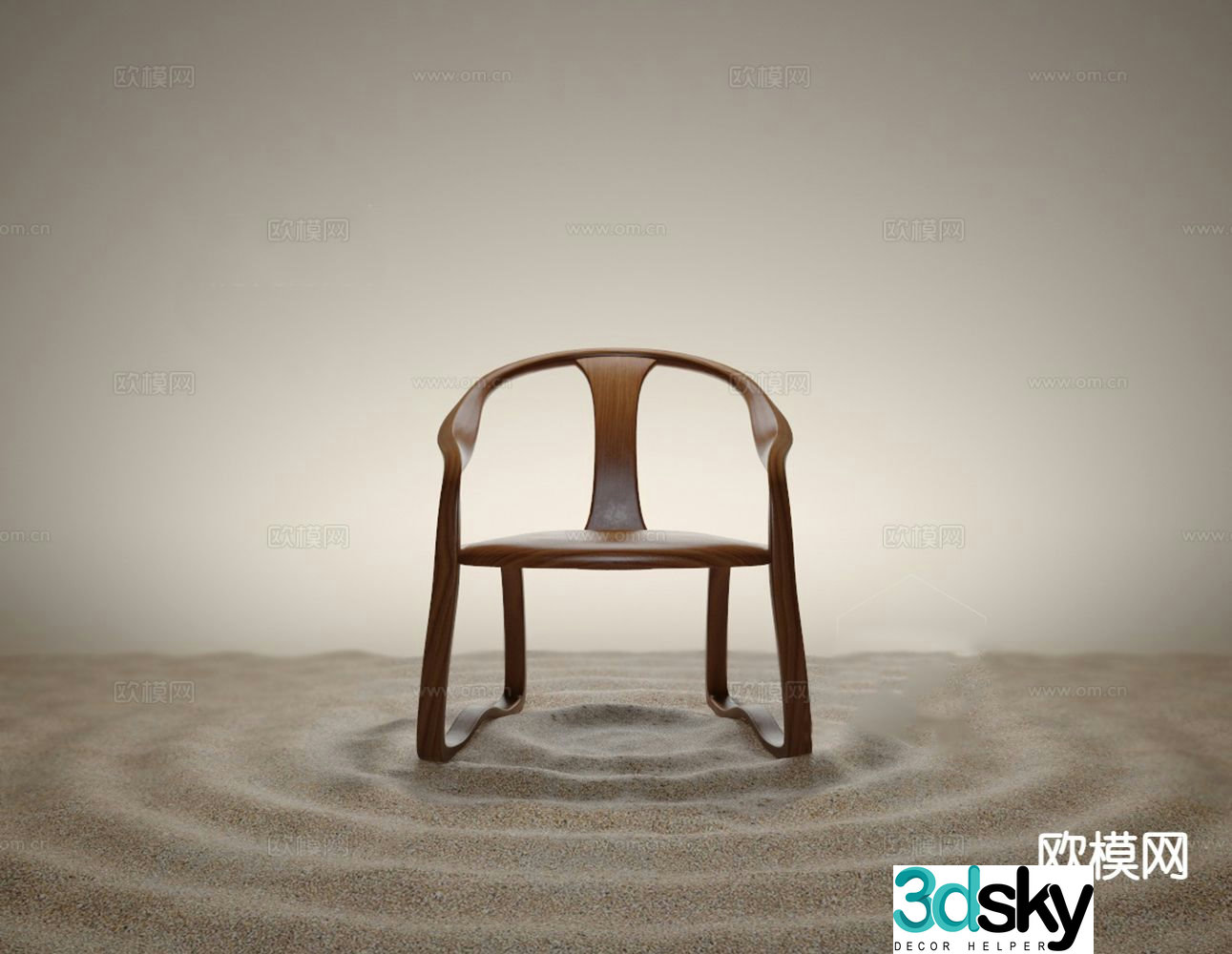 Single chair leisure chair dining chair armchair 3d model