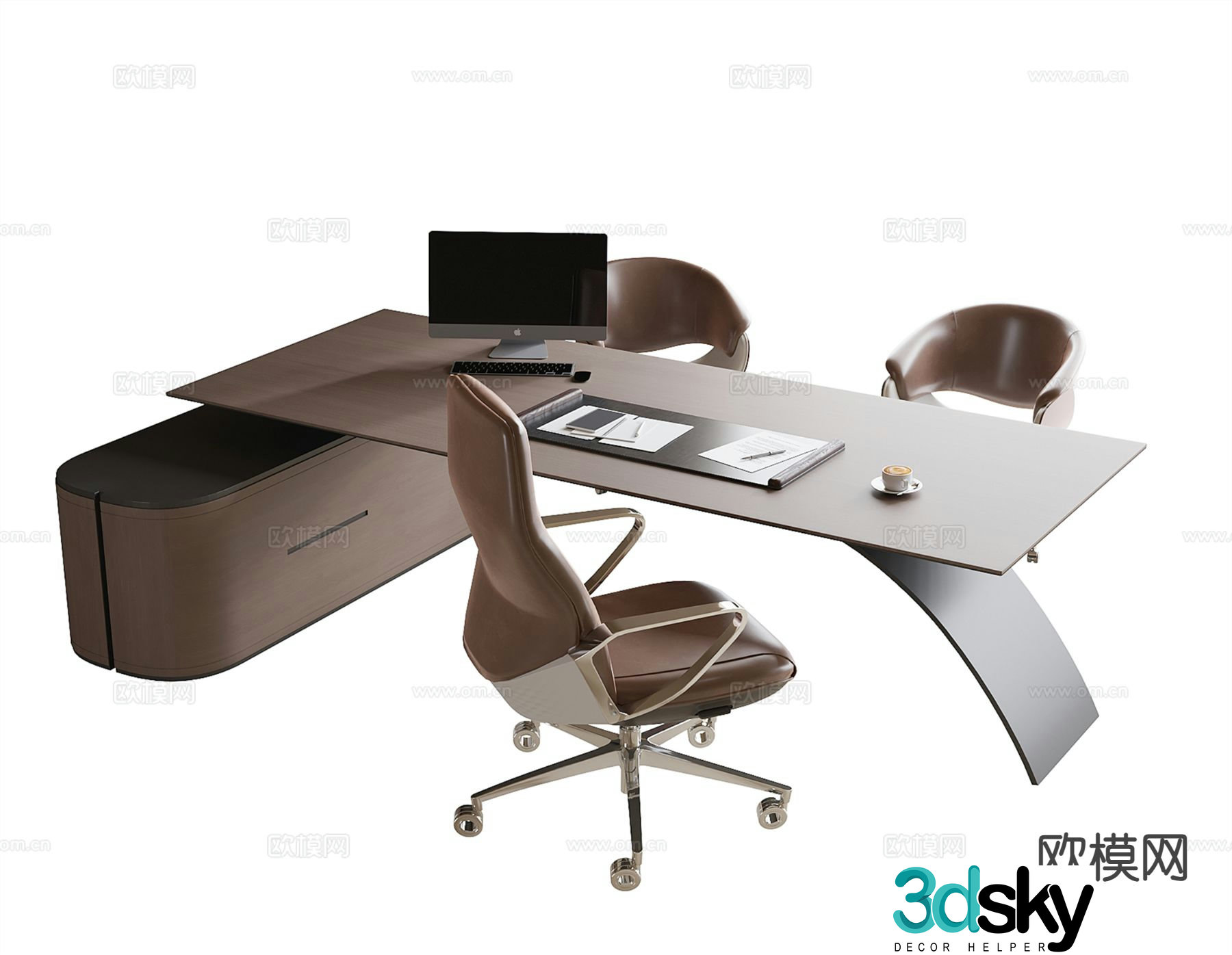 Modern office desk desk executive desk 3D model
