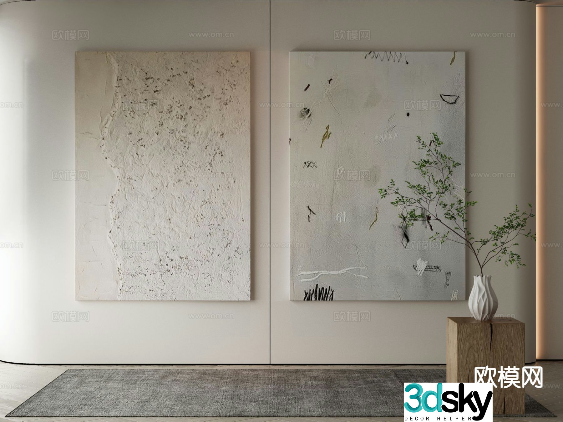 Decorative painting texture painting hanging painting 3d model
