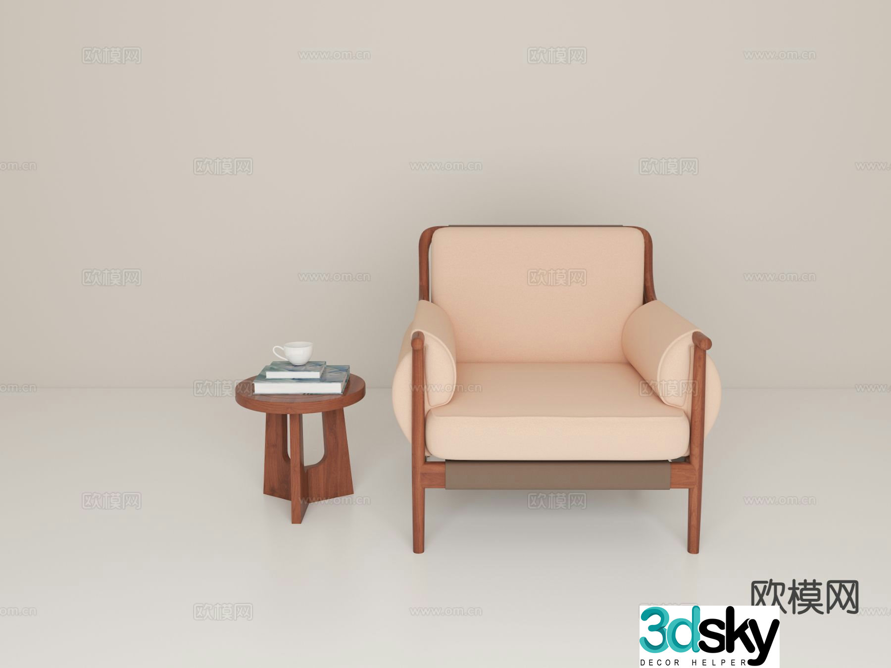 Medieval style chair leisure chair 3d model