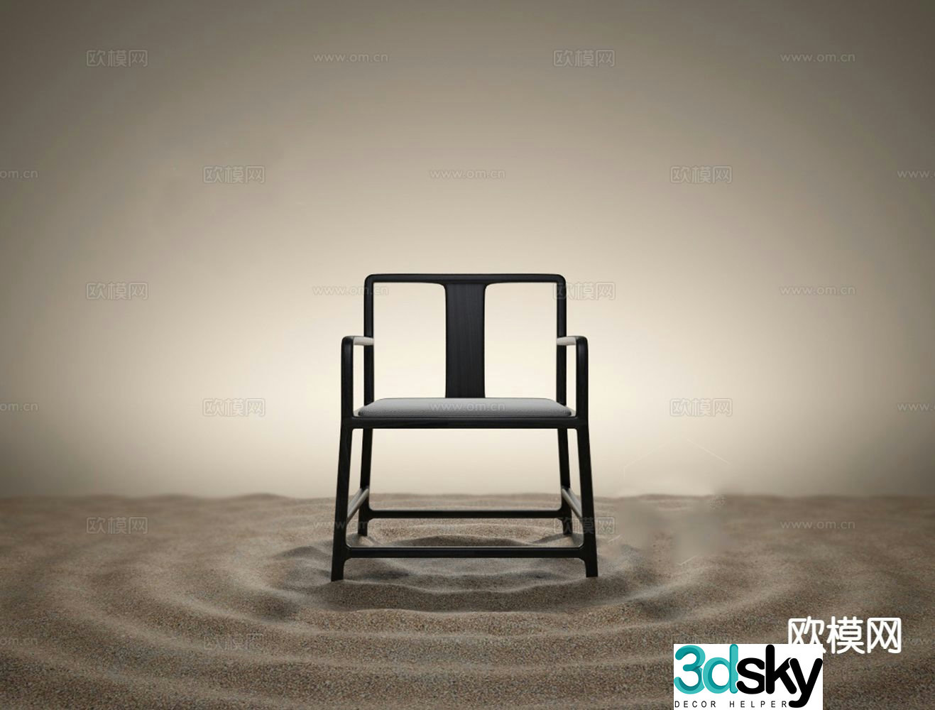 Single chair leisure chair dining chair Taishi chair 3d model