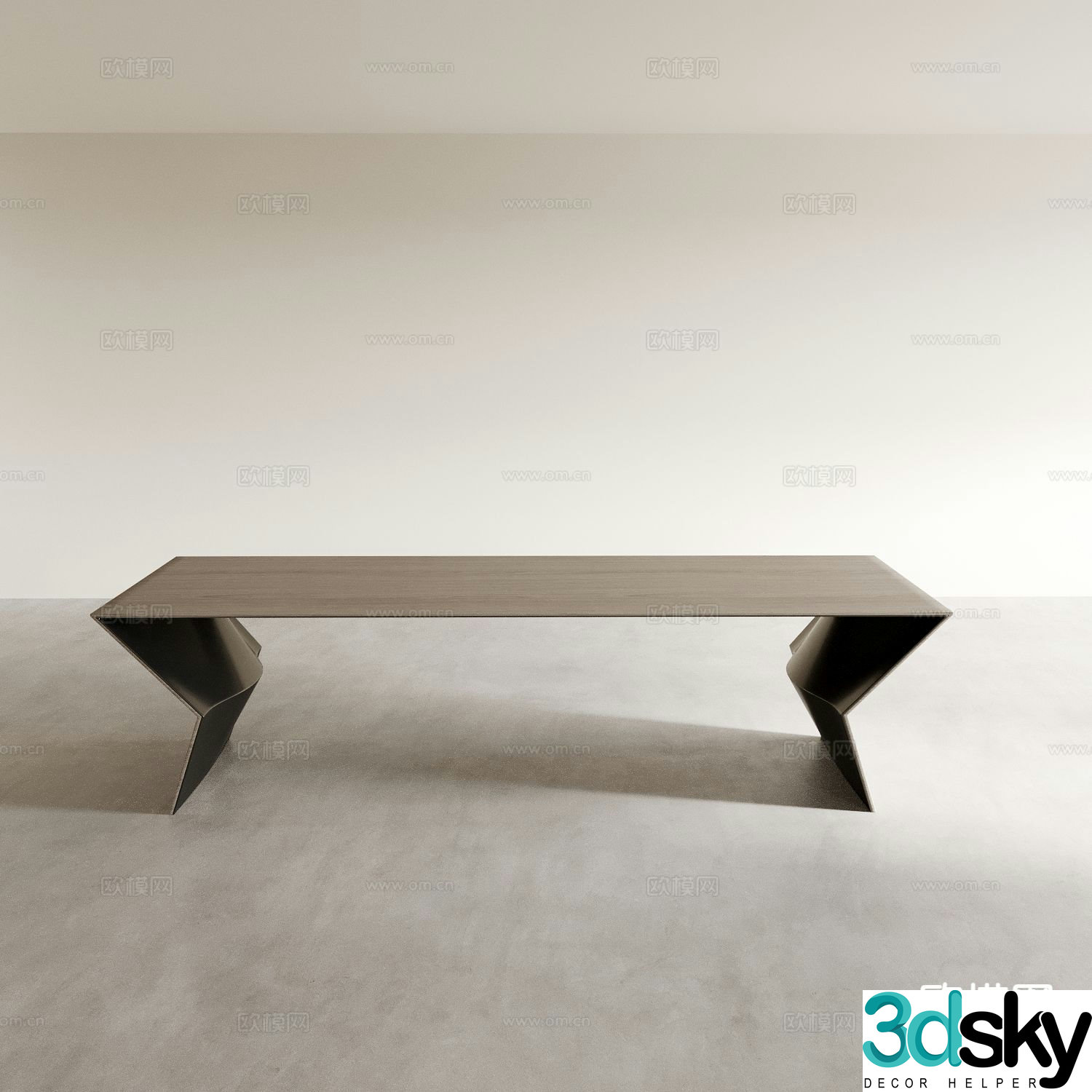 Italian dining table long table square table 3d model