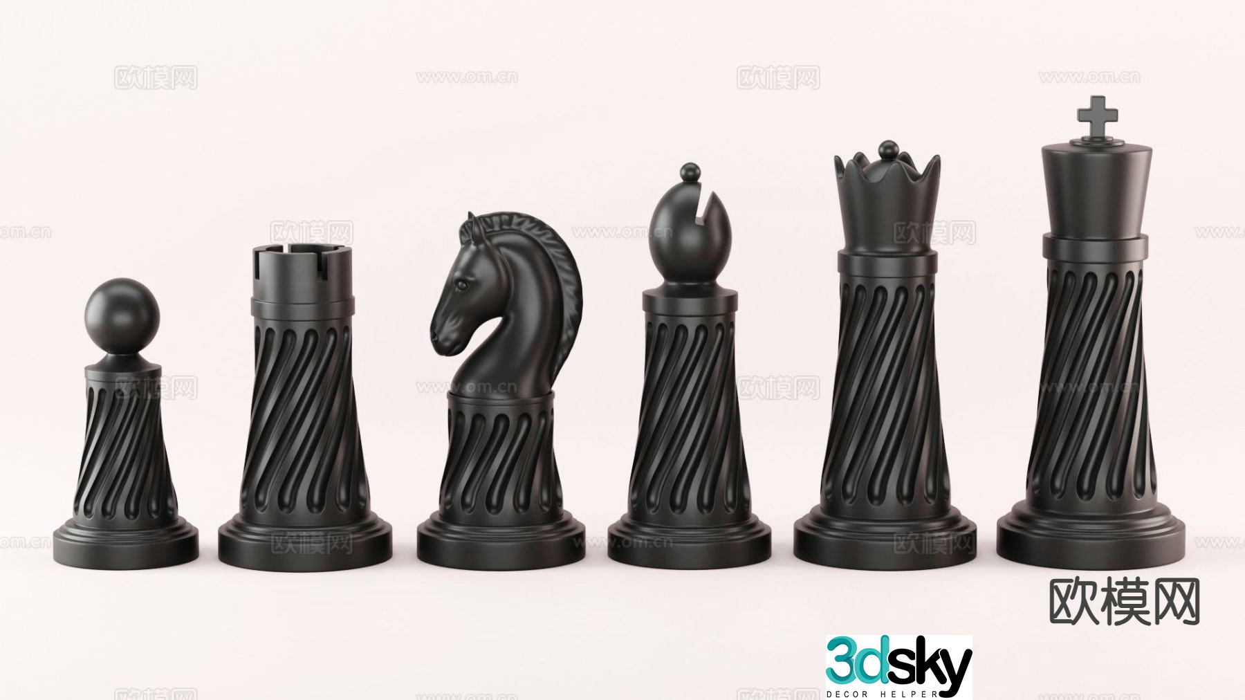 chess pieces 3d model