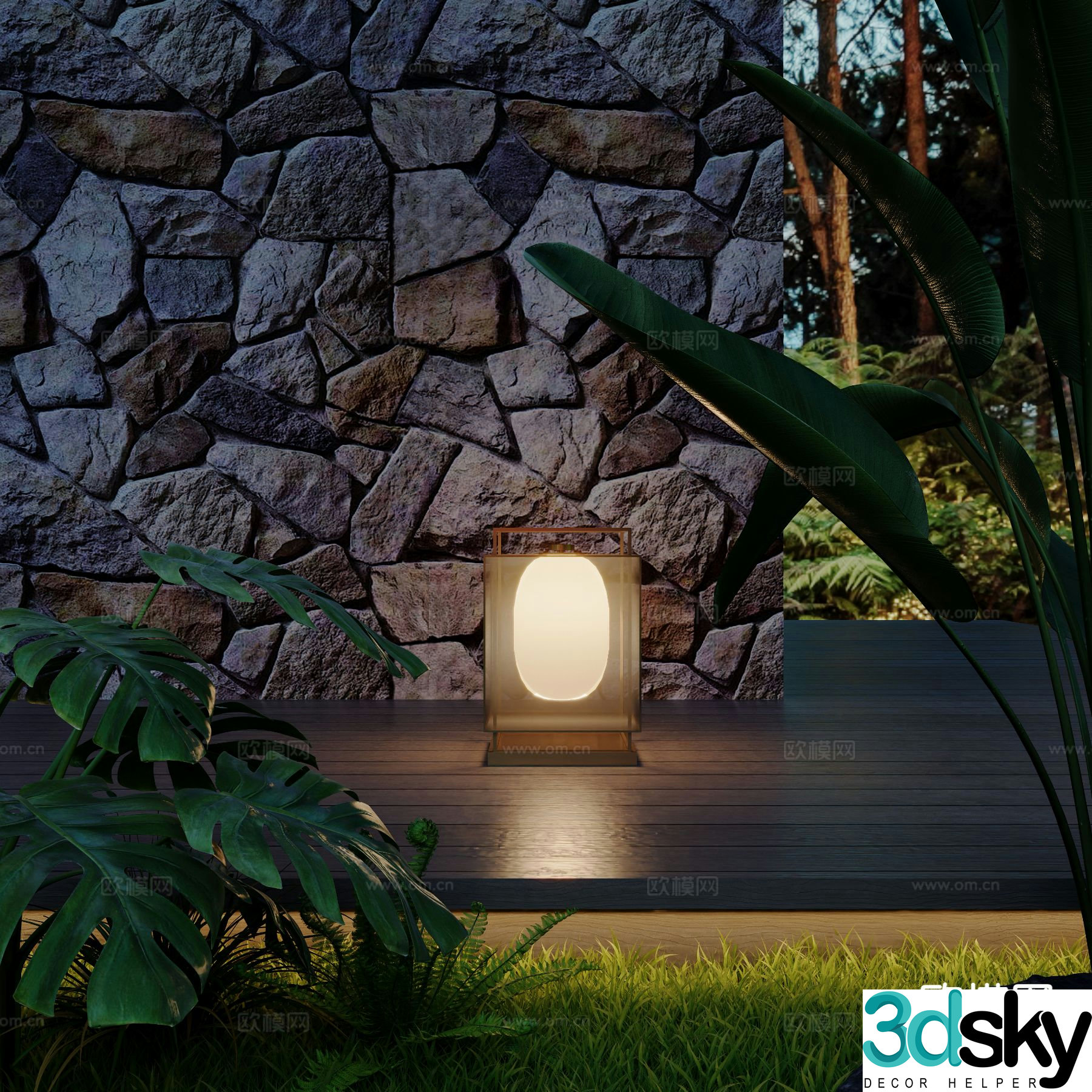 New Chinese style outdoor lamp floor lamp lawn lamp 3d model