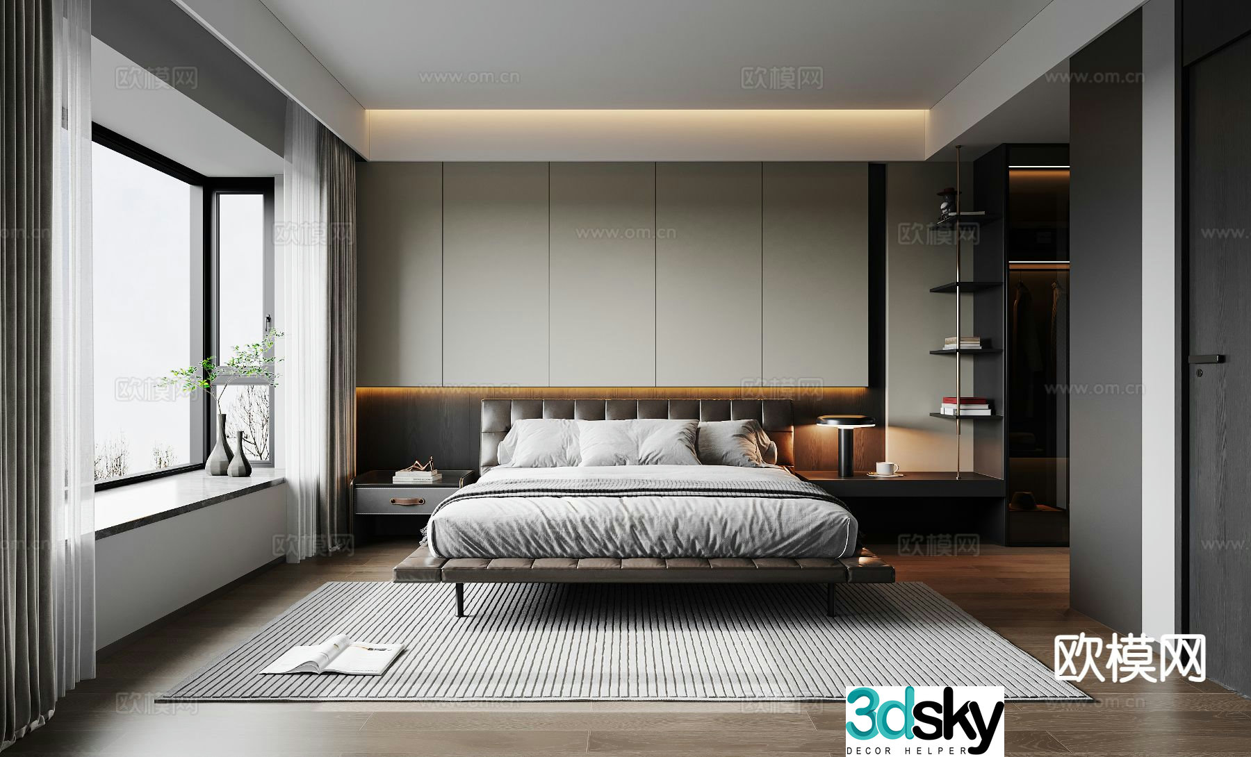 Italian style bedroom master bedroom 3d model