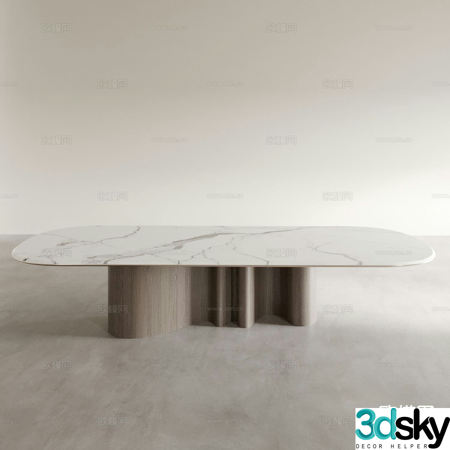 Minimalist dining table marble dining table 3d model