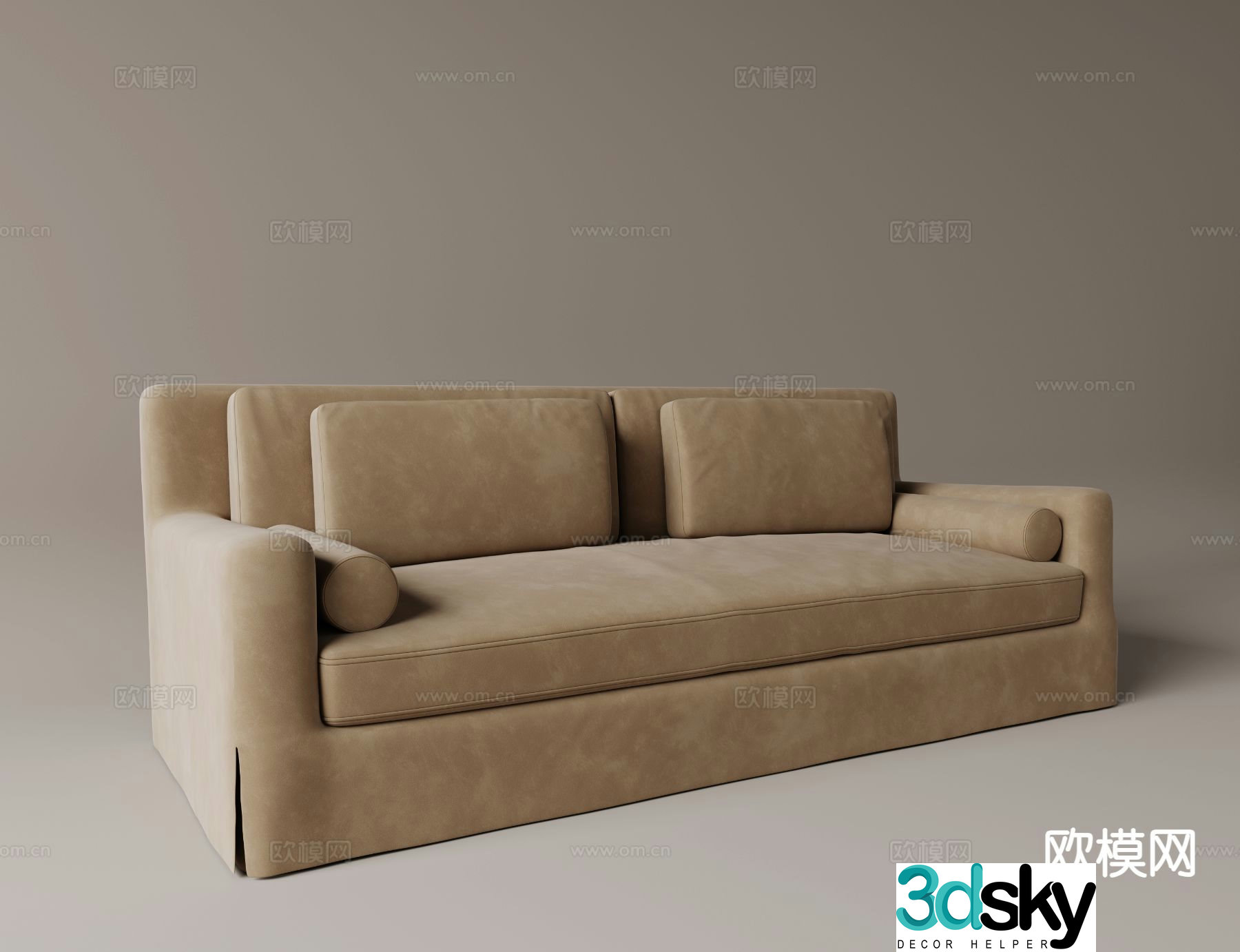 Medieval style sofa double sofa 3d model
