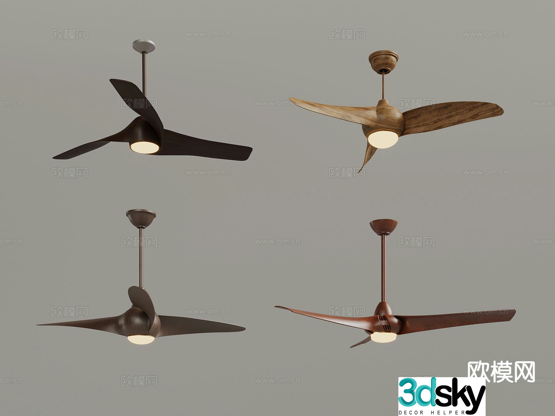New Chinese style fan lamp ceiling fan lamp 3d model