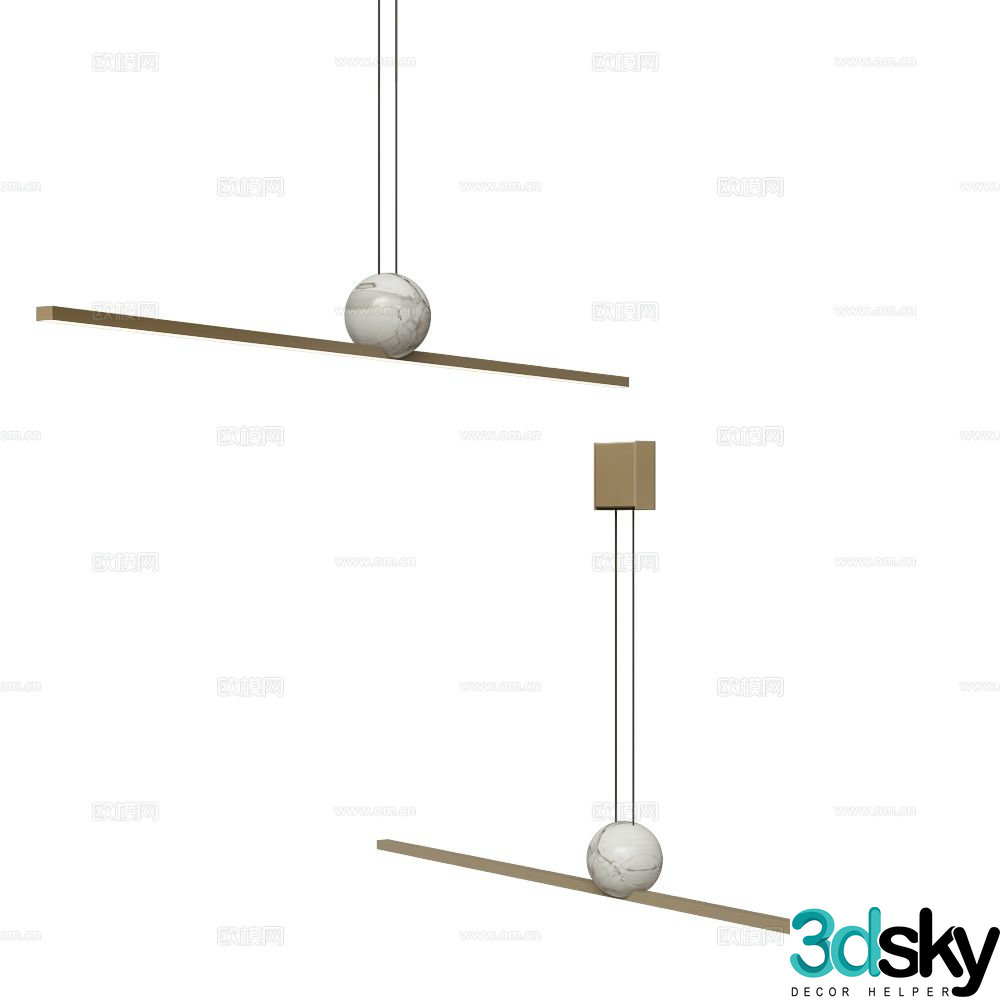 Italamp Italian minimalist chandelier long chandelier 3d model