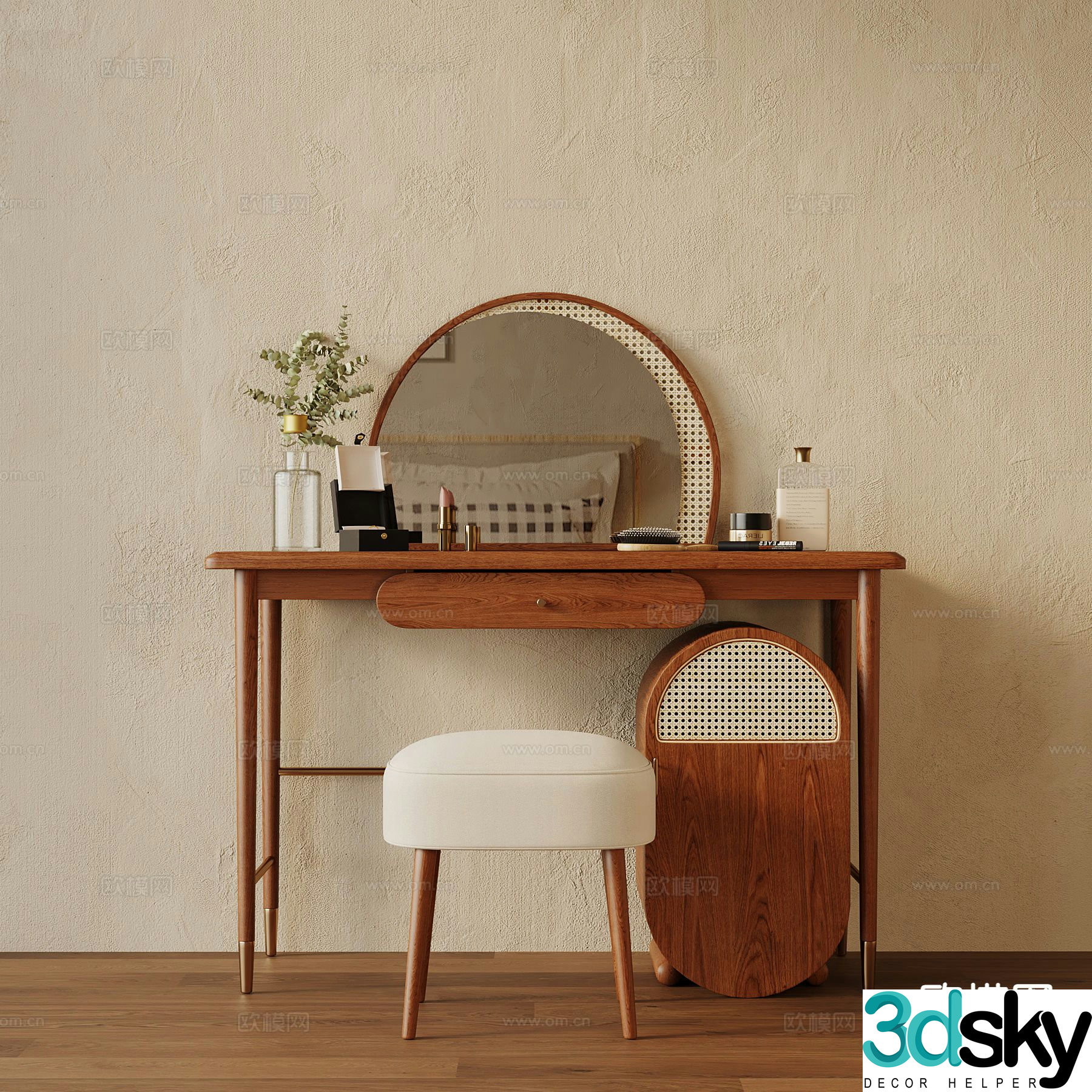 Medieval style dressing table dressing table 3d model