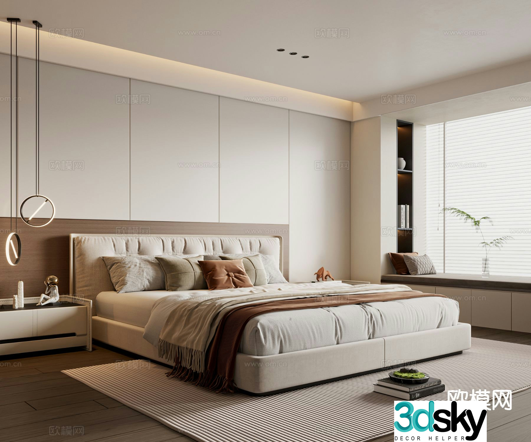 Modern bedroom master bedroom 3d model