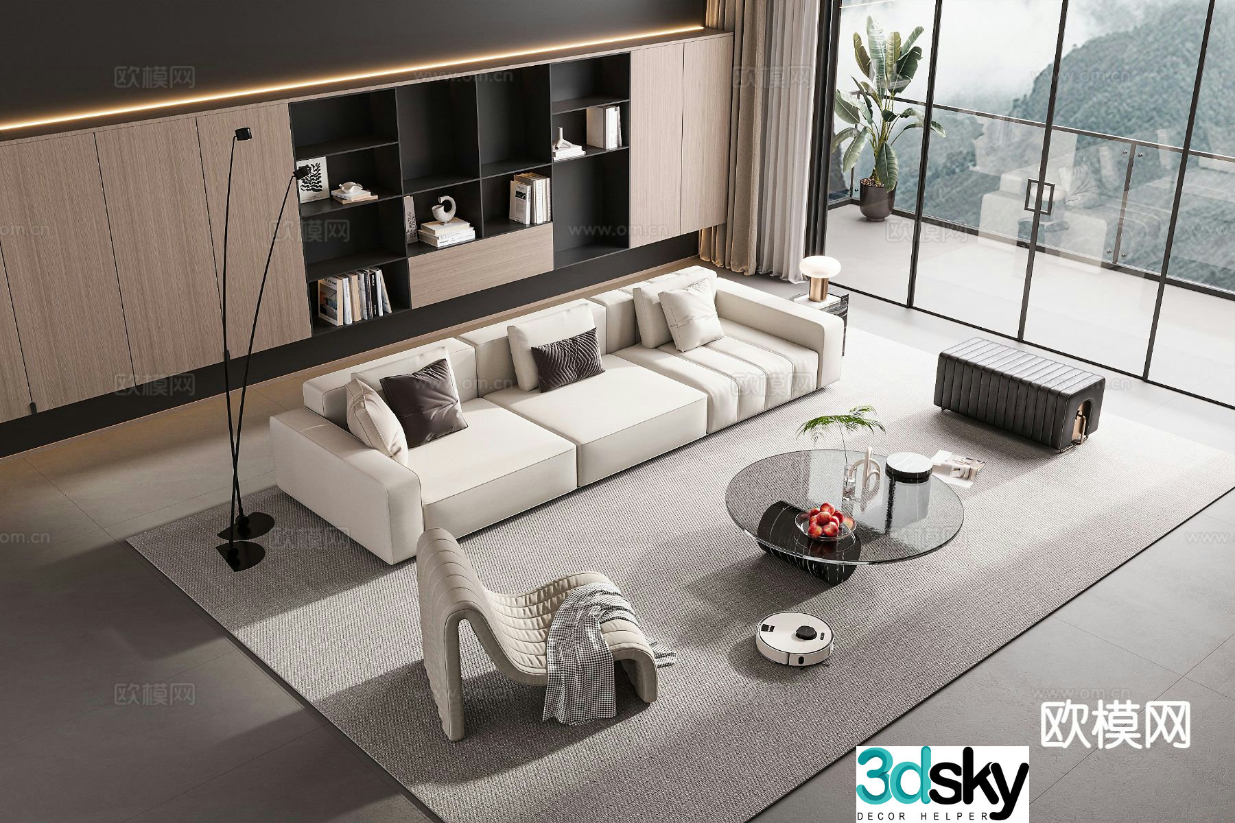 Modern sectional sofa 3d model