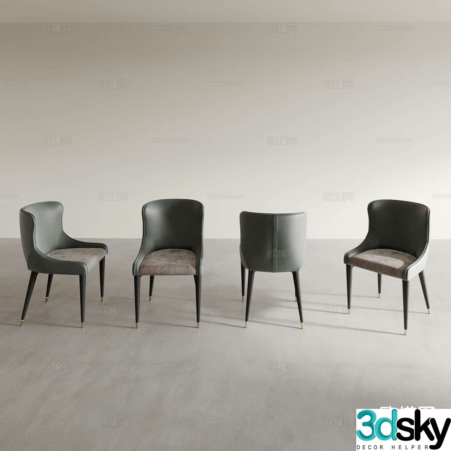 Modern chair dining chair 3d model