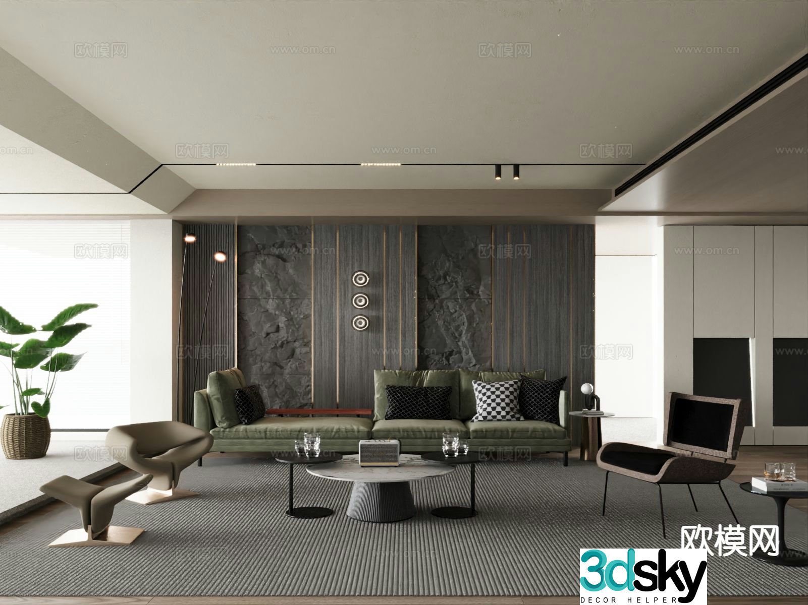 Modern living room 3d model