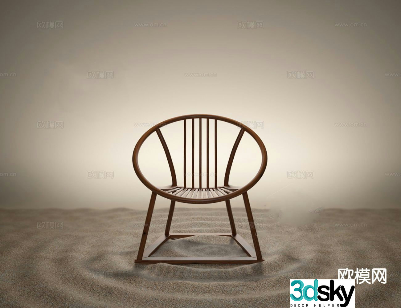 Single chair leisure chair dining chair armchair 3d model