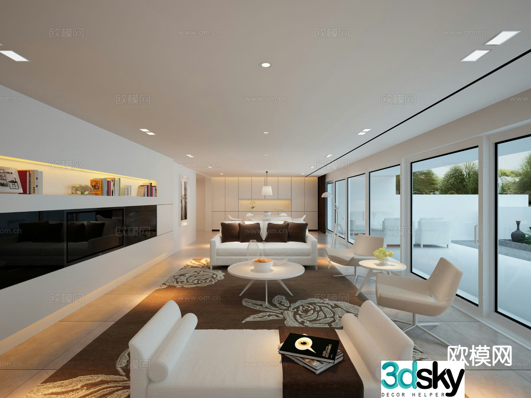 Modern living room 3d model
