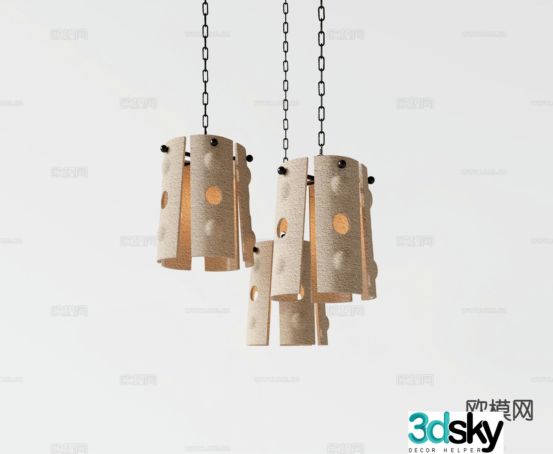 wabi-sabi chandelier 3d model