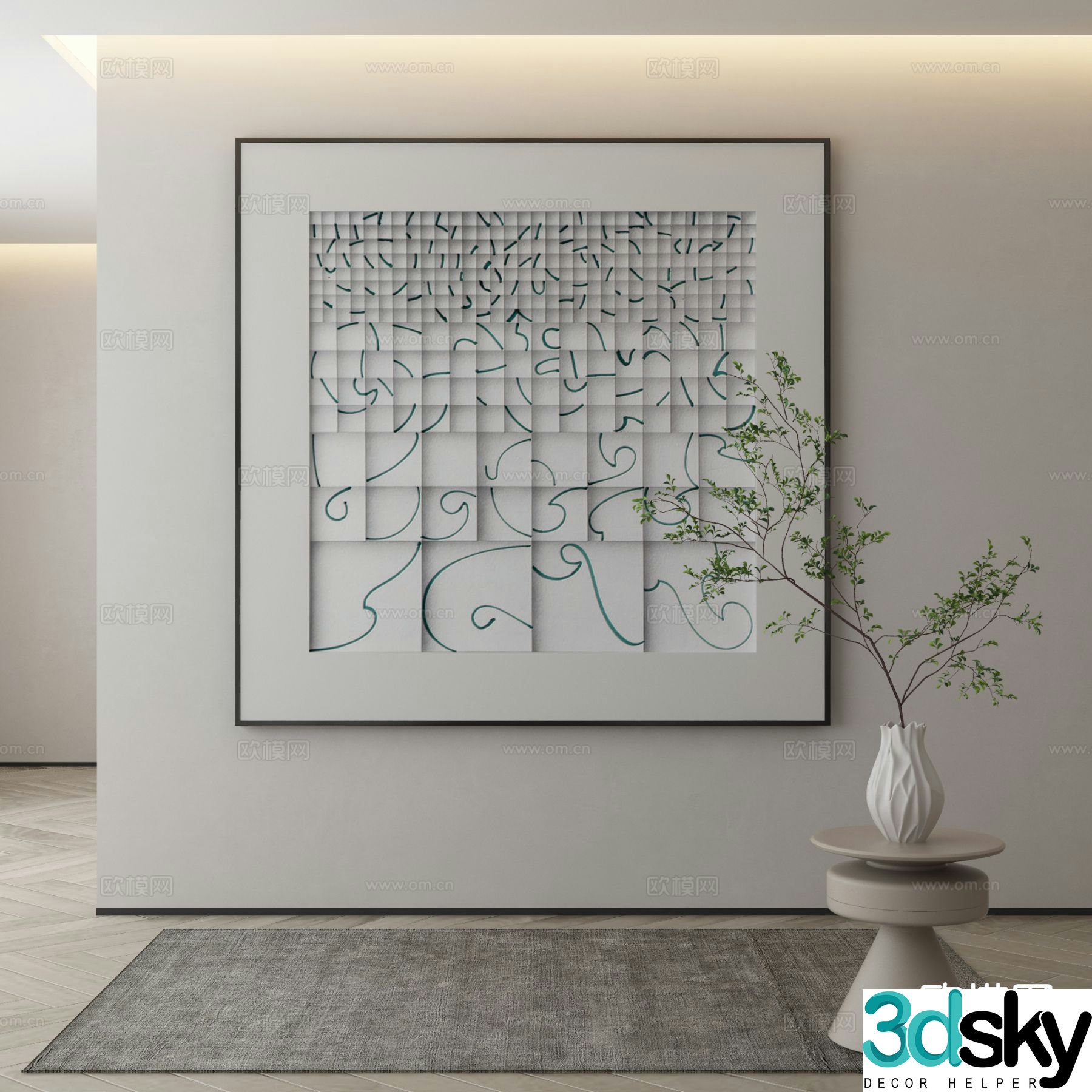 Decorative painting art painting hanging painting 3d model