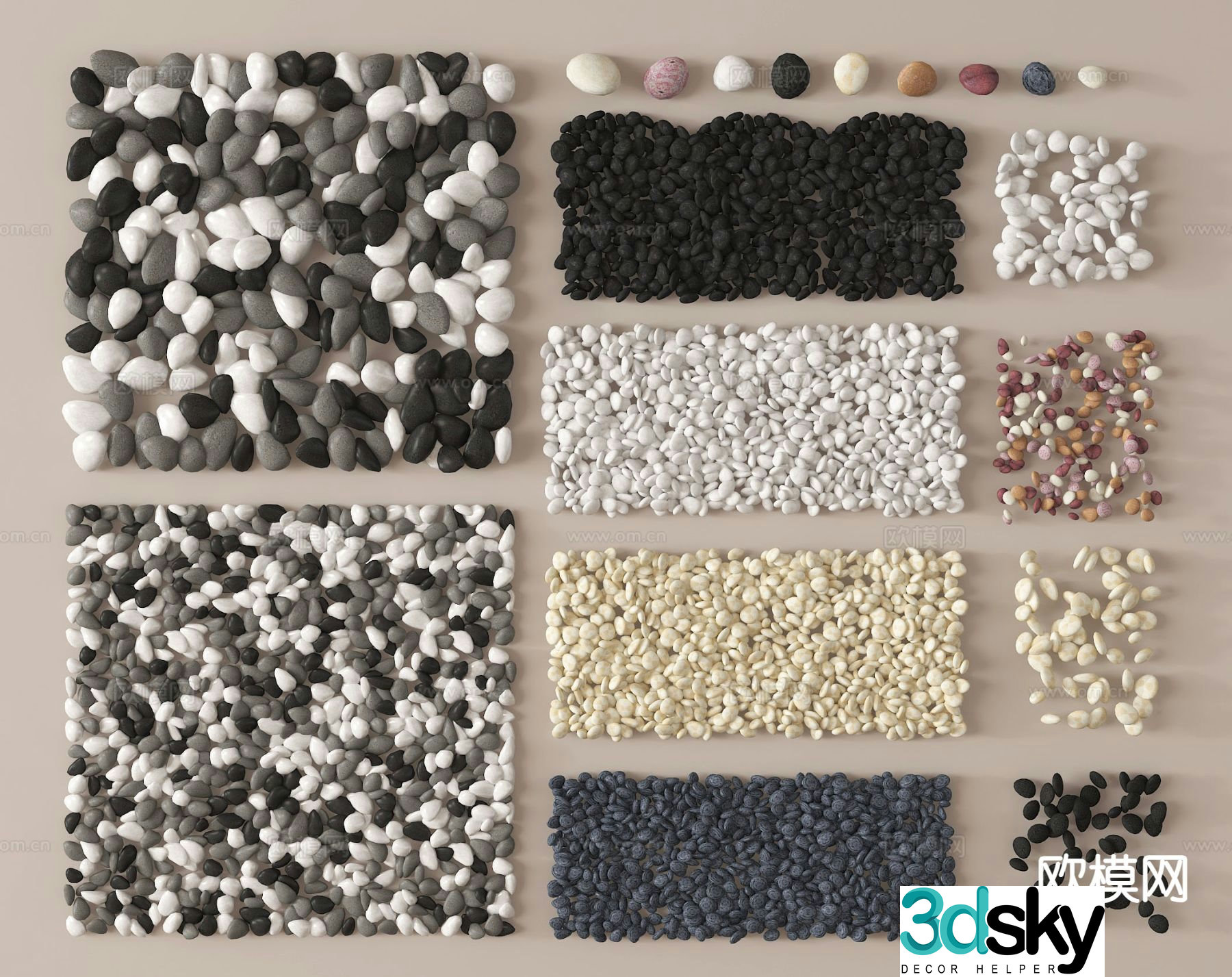 cobblestone gravel road gravel 3d model
