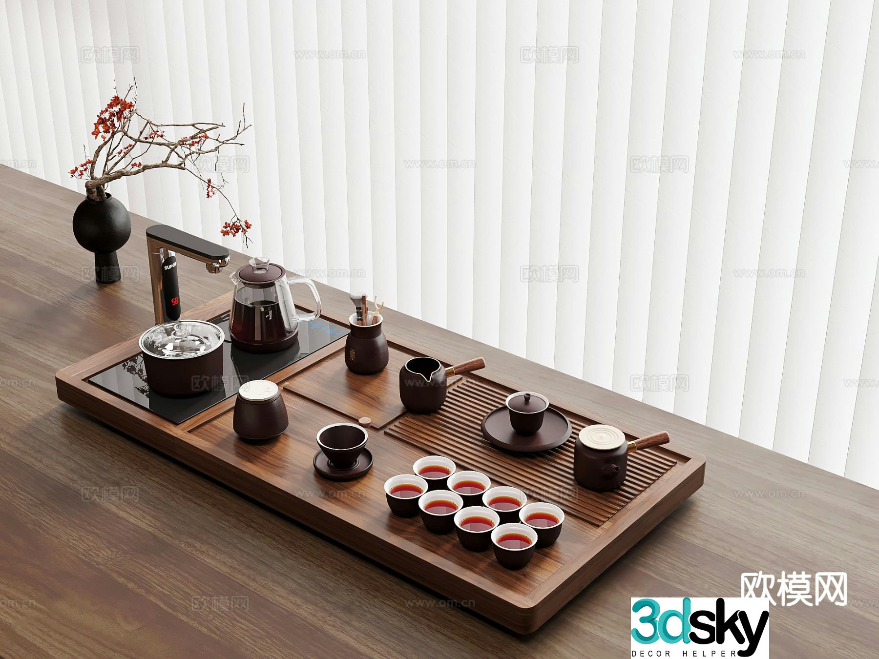 New Chinese Tea Set Tea Making Kung Fu Tea 3D Model