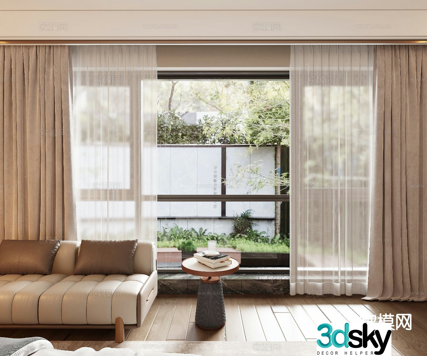 Universal curtain gauze curtain window screen 3d model