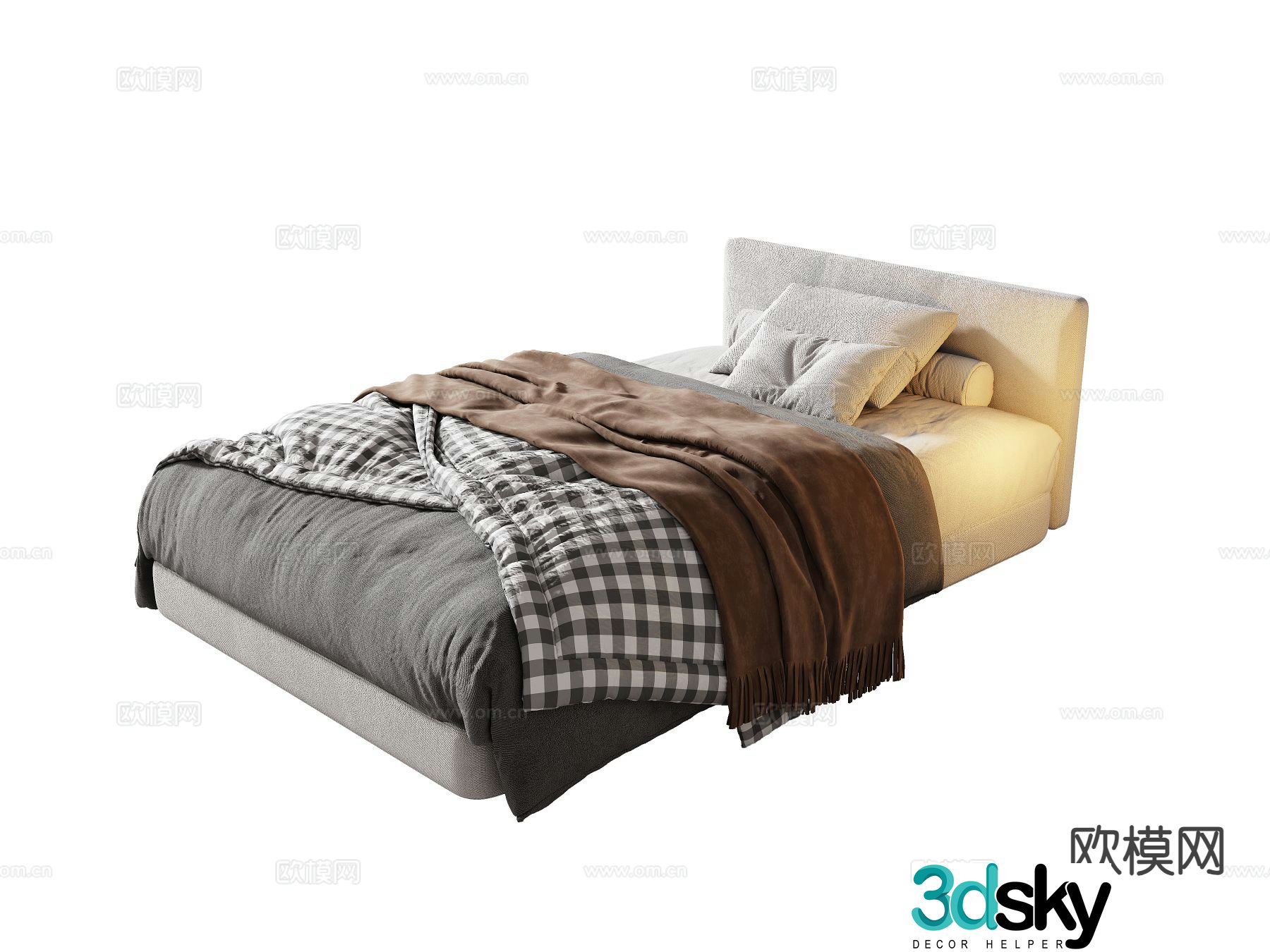 Modern single bed 3d model