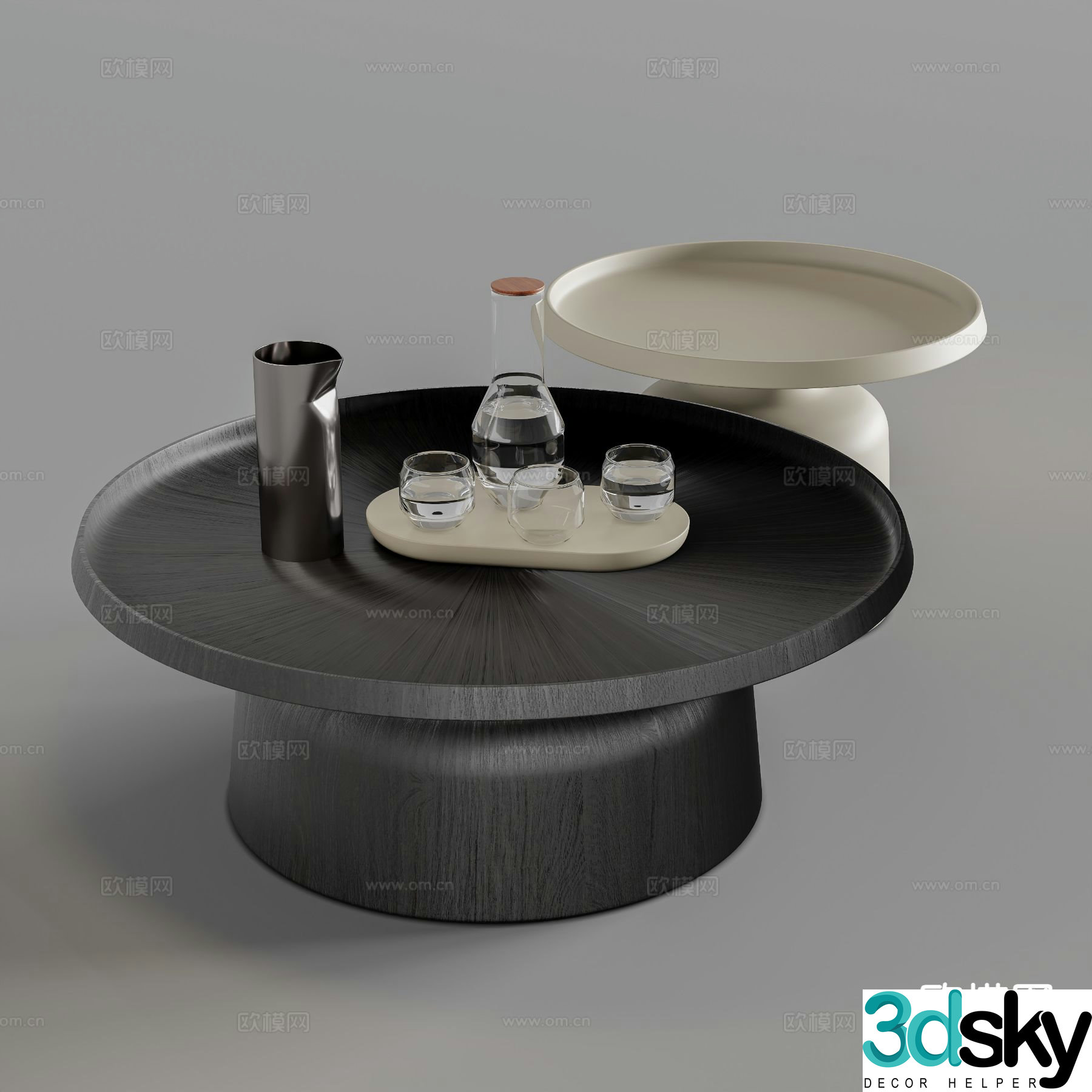 Modern double coffee table 3d model