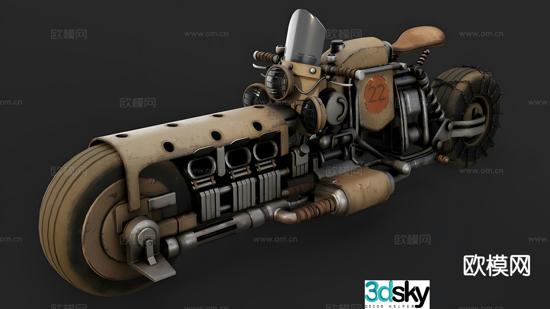 Mechanical motorcycle motorcycle 3d model