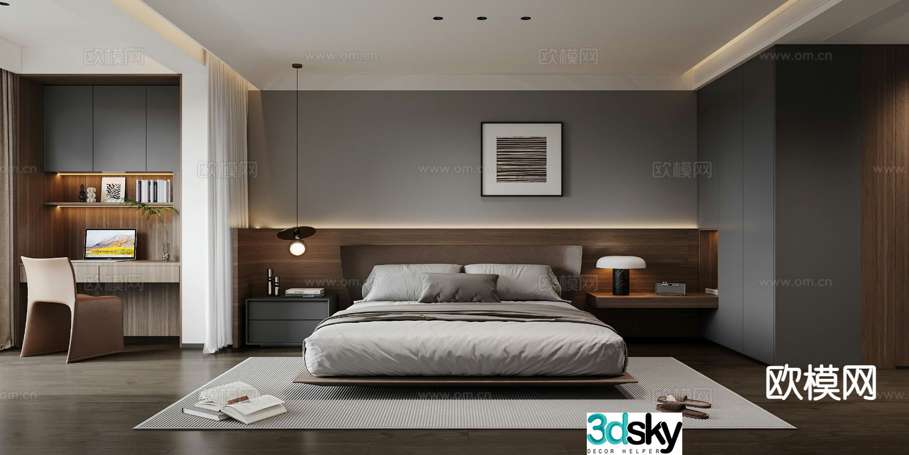 Italian style bedroom master bedroom 3d model