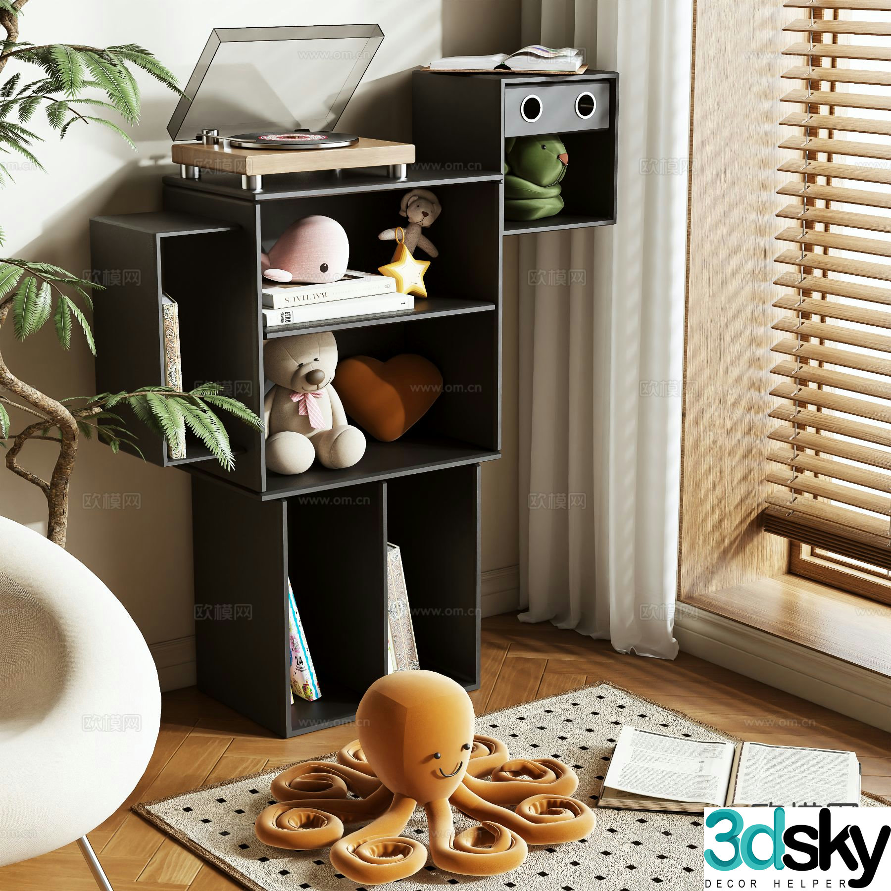 Decorative cabinet locker 3d model