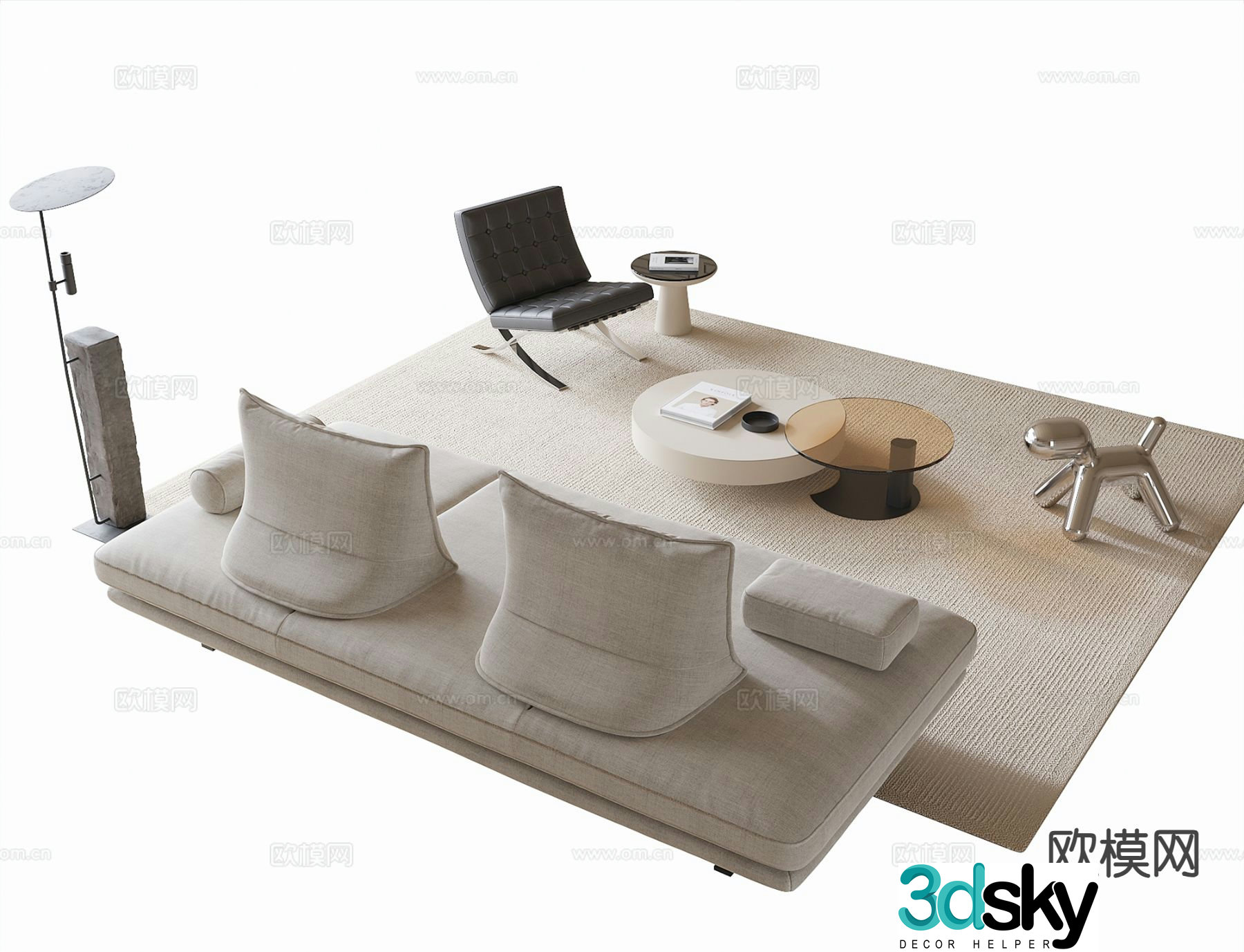 Modern sectional sofa 3d model