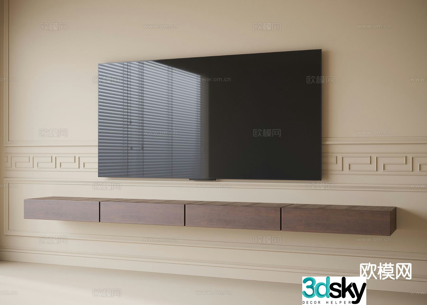 Modern suspended TV cabinet TV 3d model